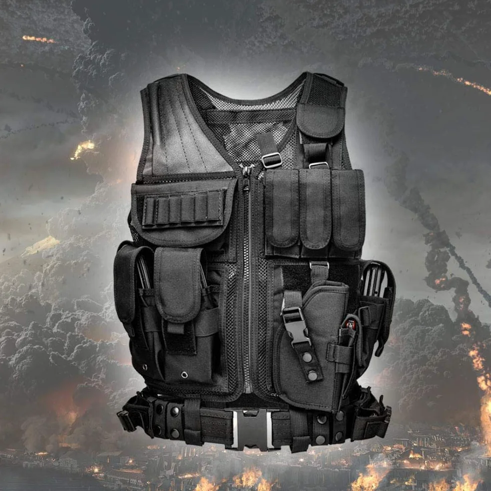 Chaleco Táctico Militar Poliéster Airsoft Caza Airsoft