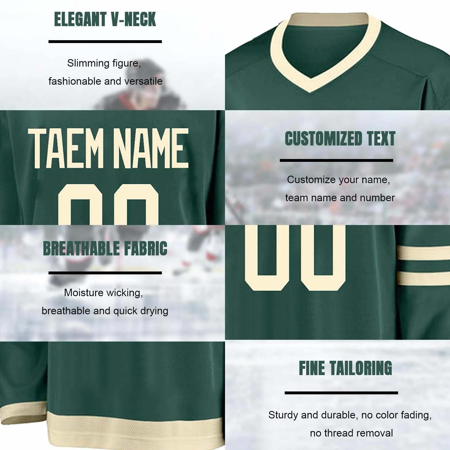 Camiseta de Hockey Personalizada con Nombre Equipo Número