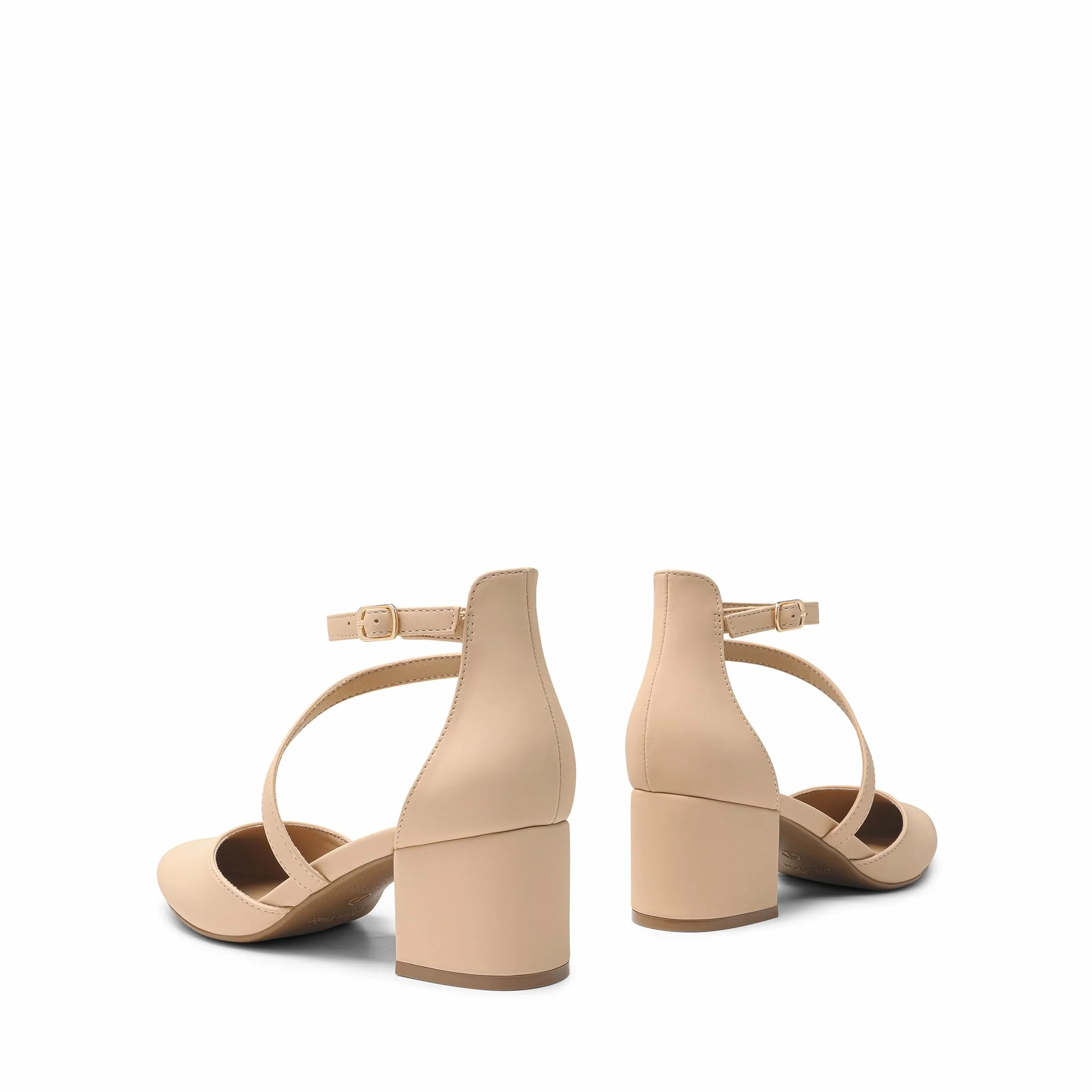 DREAM PAIRS Zapatos de Tacón Bajo Clásicos de Punta Afilada con Hebilla de Tobillo