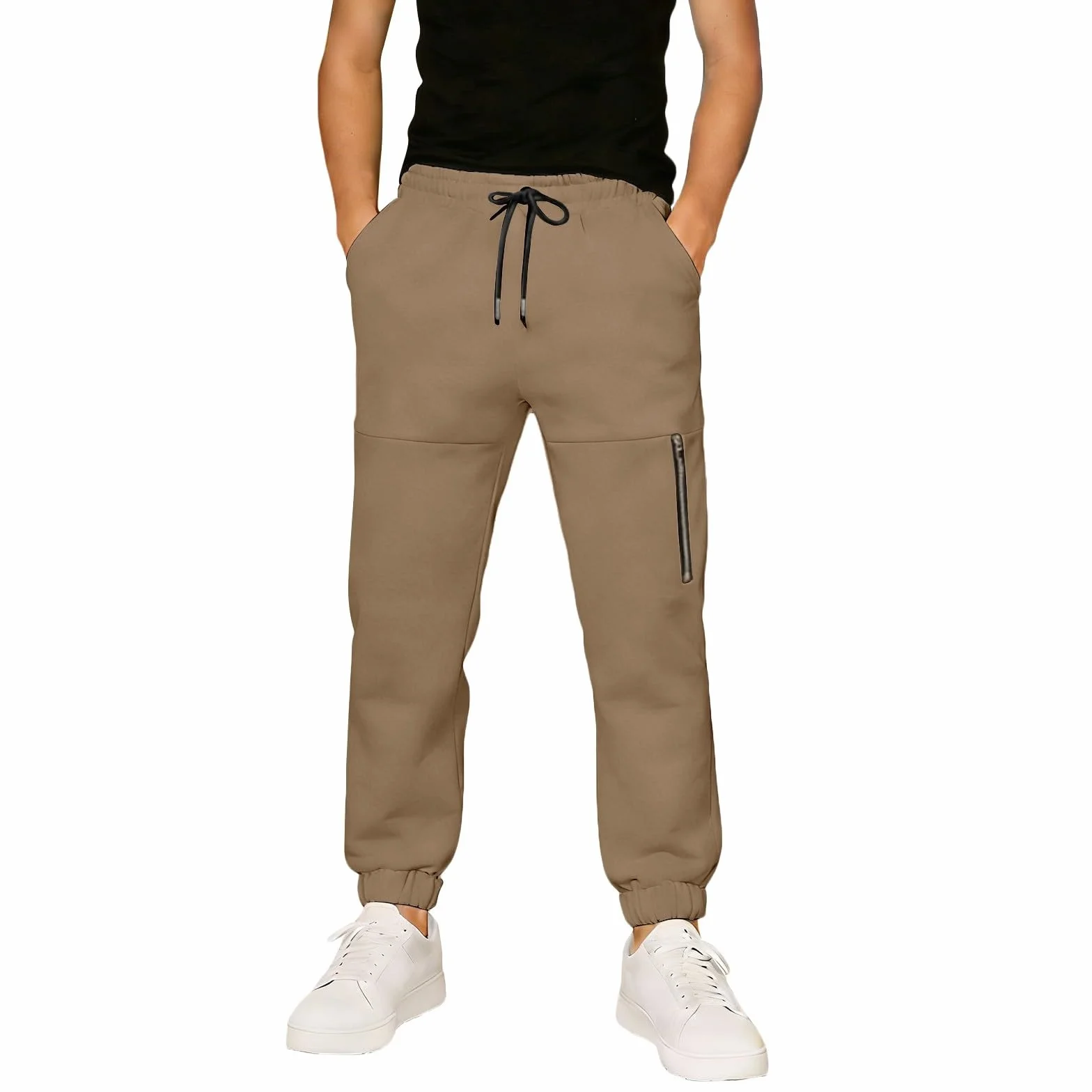 Pantalones de chándal para niños con cremallera en los tobillos, ajuste holgado