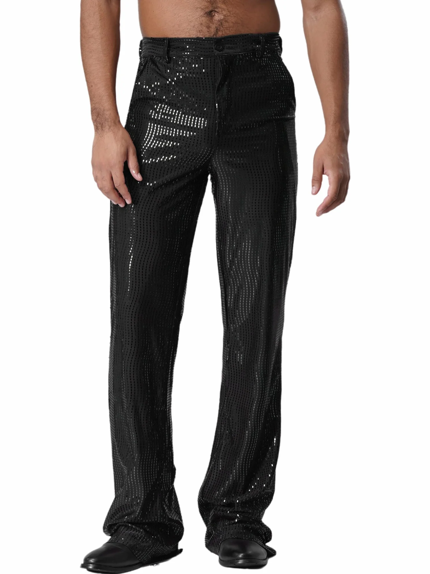 Choomomo Pantalones retro años 70 80 para hombre, brillantes, jazz, baile escénico
