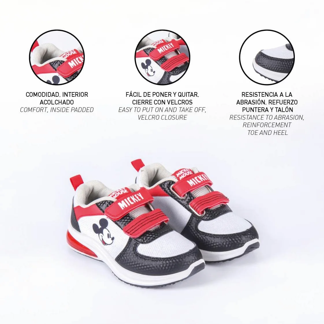 CERDÁ Life'S Little Moments Zapatillas Niño Luces de Mickey Mouse con Velcro para Facilitar Su Independencia Y Comodidad Y Refuerzo En La Puntera ZapatillasNiños