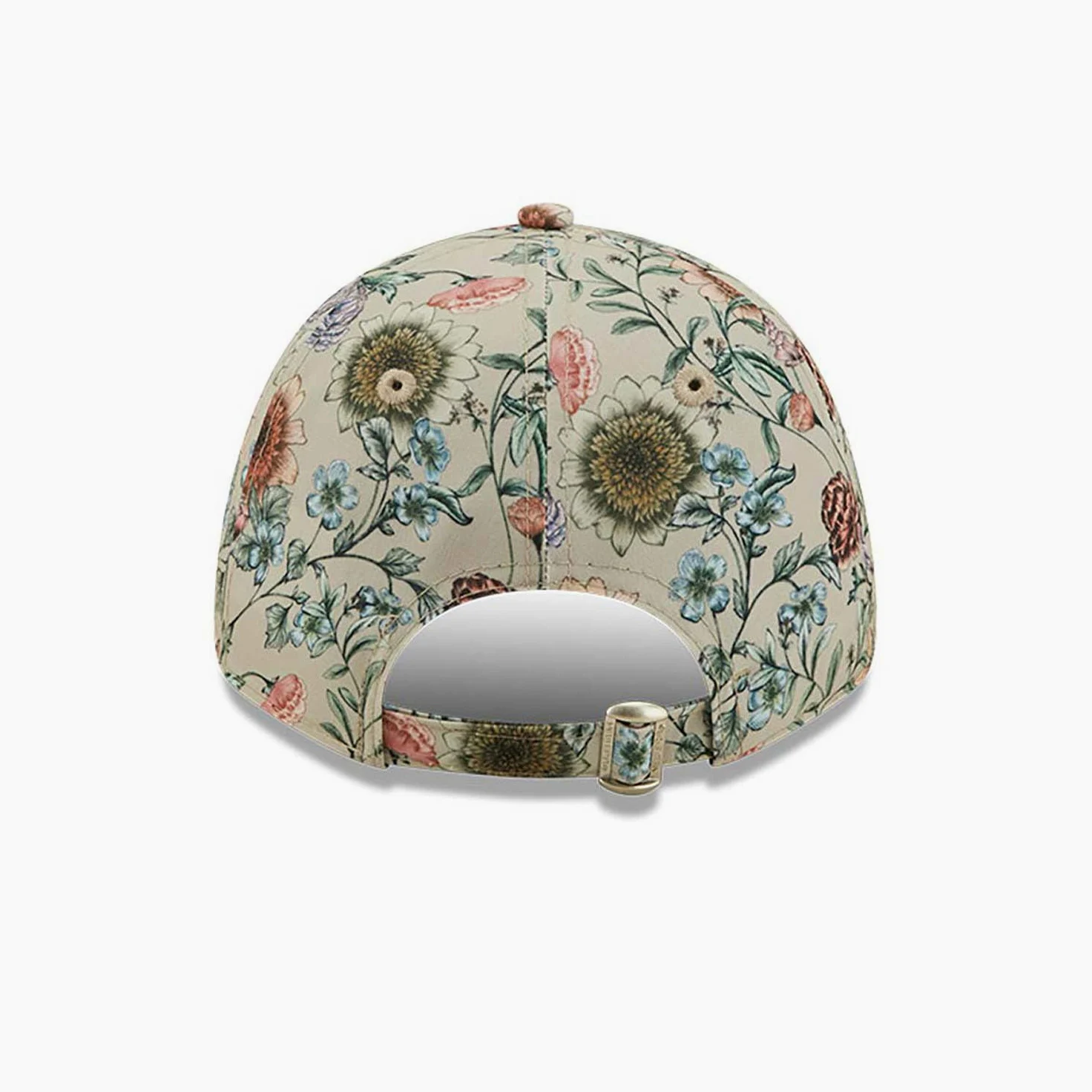 New Era 9FORTY Gorra para mujer, con estampado floral MLB New York Yankees, beige/blanco