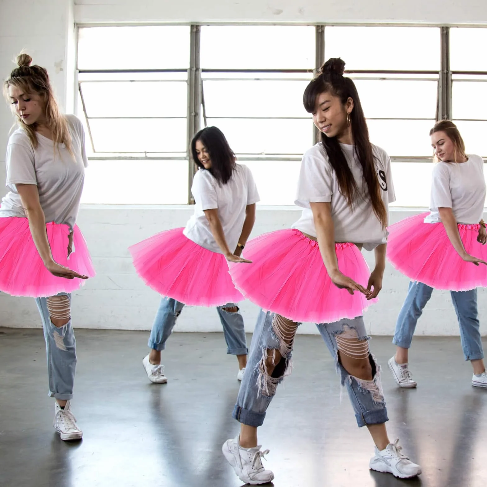 Tutú de Tul para Adultos Rosa 3 Capas Falda de Ballet Mujer Danza Fiesta Halloween