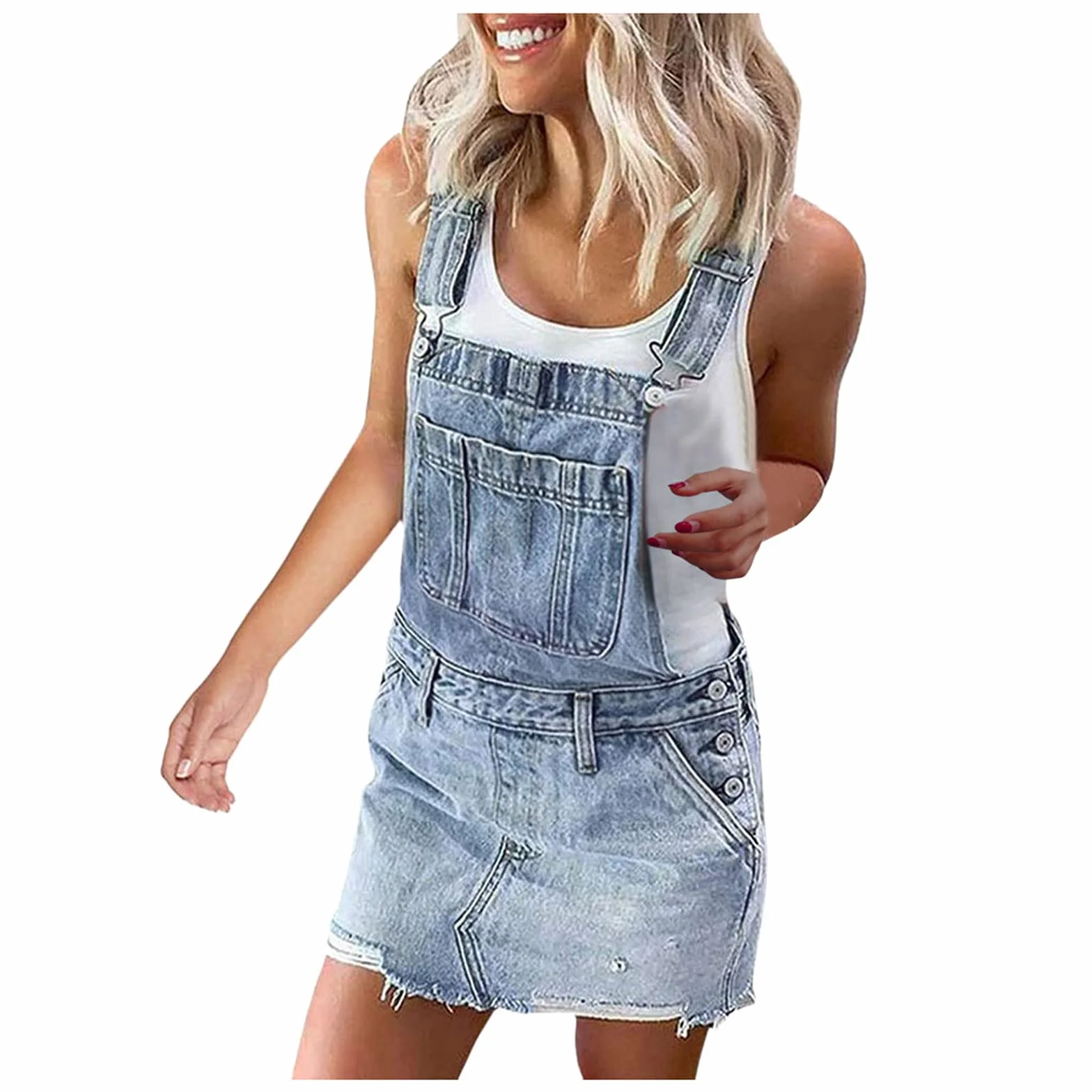 Peto vaquero corto para mujer falda vaquera minifalda pantalón vaquero sin mangas