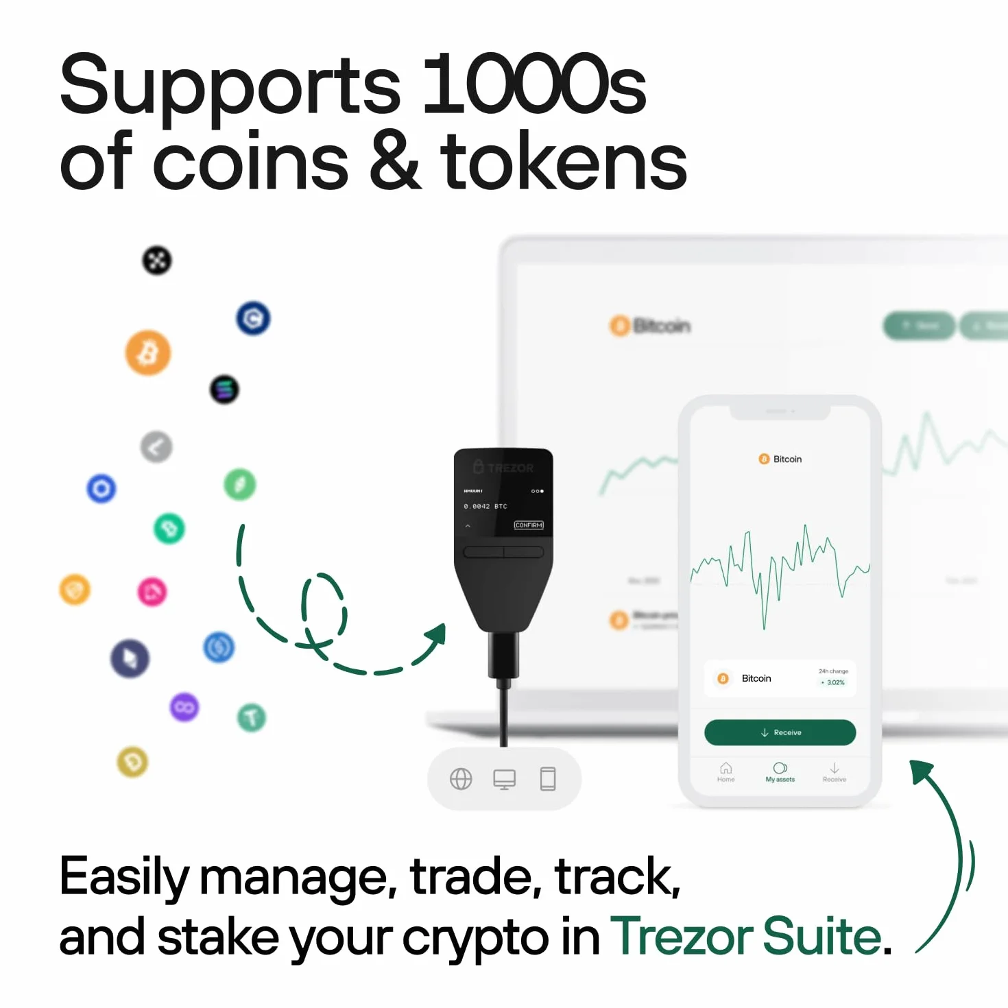 Trezor Safe 3 Cartera de Hardware Criptográfico Elemento Seguro Cosmic Black