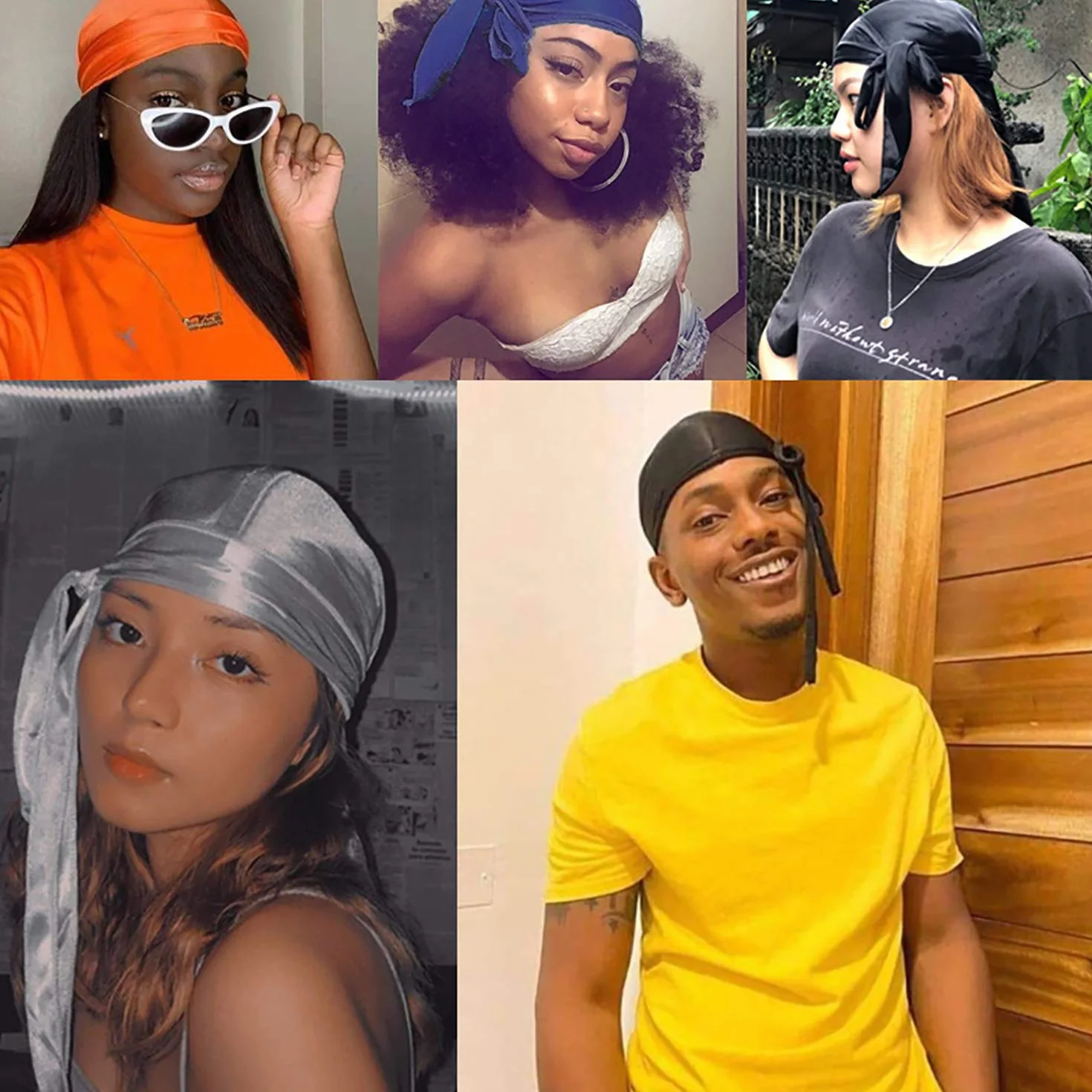 Paquete de 8 Long Tail Durag, Unisex Durag Headwraps Anchas Correas Pirata Gorra de quimio contra la pérdida de cabello Bandana Turbante para mujeres y hombres Hip-hop y decoración diaria.