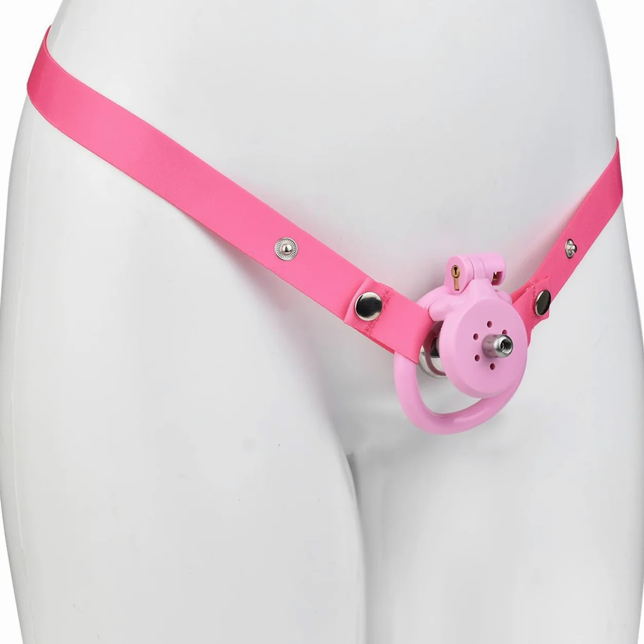 Cinturón Elástico Ajustable para Hombre con 4 Anillos, Estilo Casual,rosado