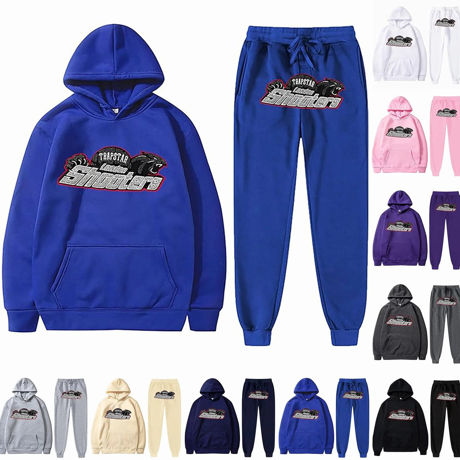 Chándal Y2K para hombre largo 2 piezas sudadera con capucha y pantalones deportivos holgado traje de casa retro