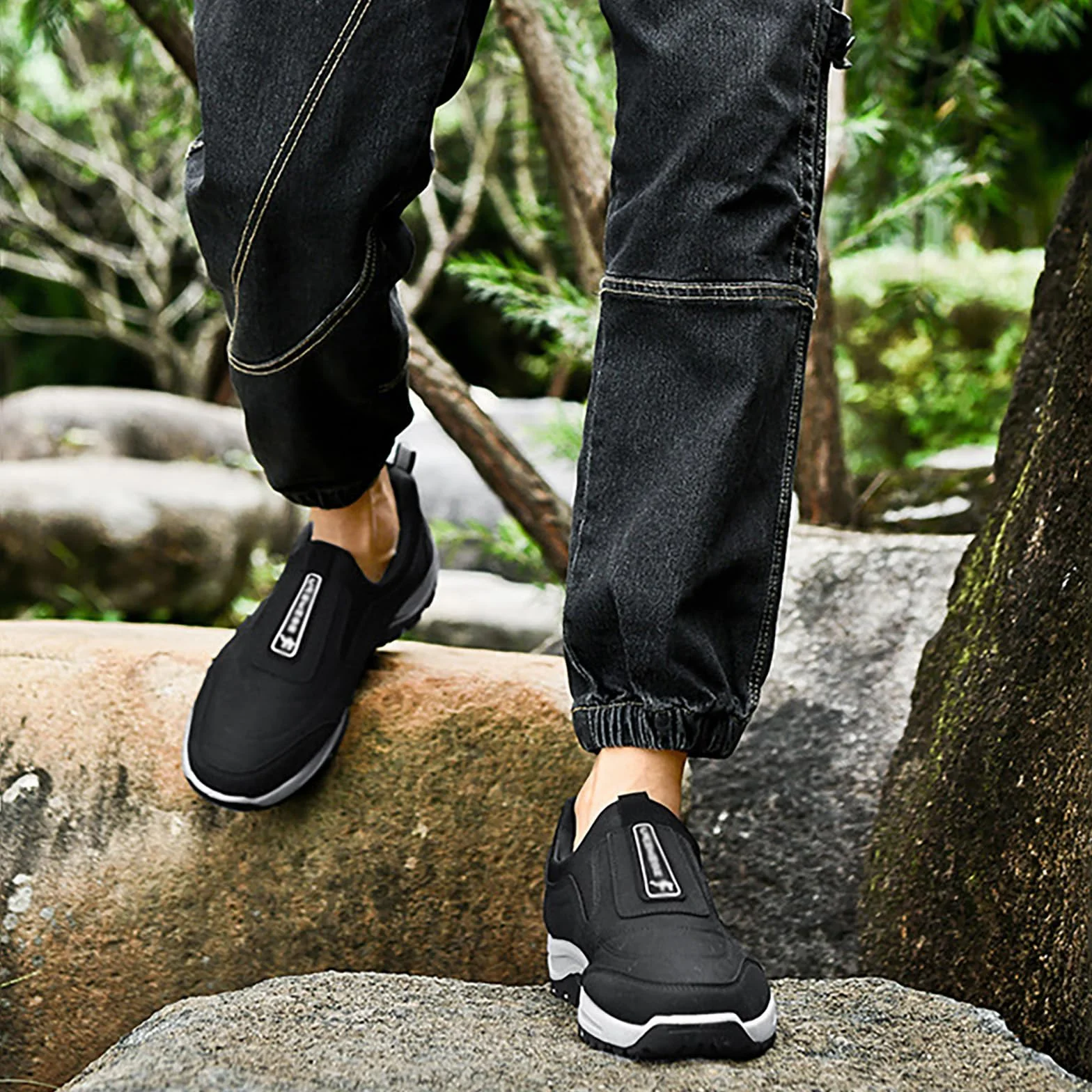Zapatillas Deportivas Hombre Impermeables Trekking Antideslizantes Ortopédicos Negro 42EU