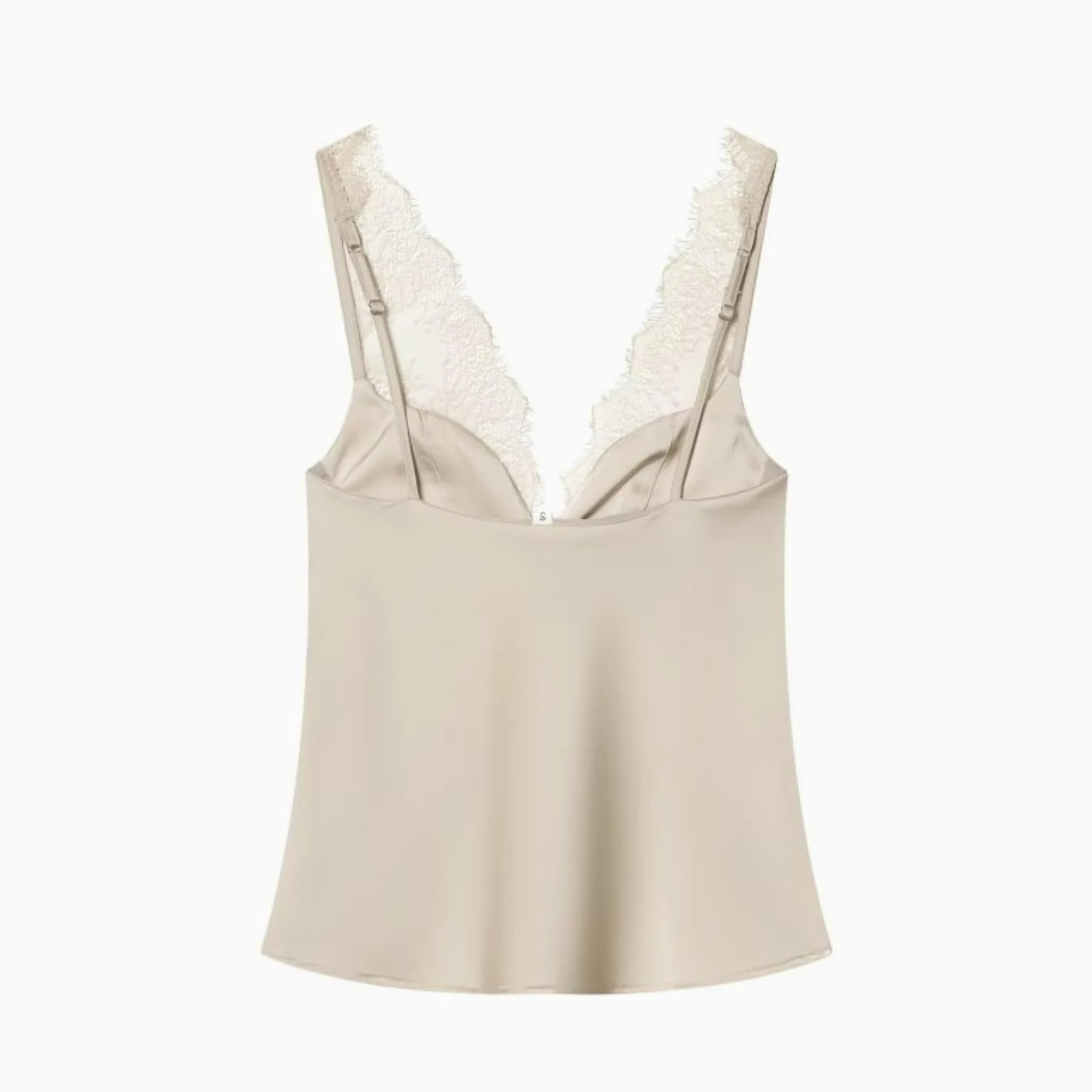 Chaleco de Mujer Camisola Encaje Satén Las Mujeres - Sexy Cuello En V Top Sin Mangas para El Verano, Fiesta Y Trajes Playa, Sensación Sedosa Cómoda-Coffee-m