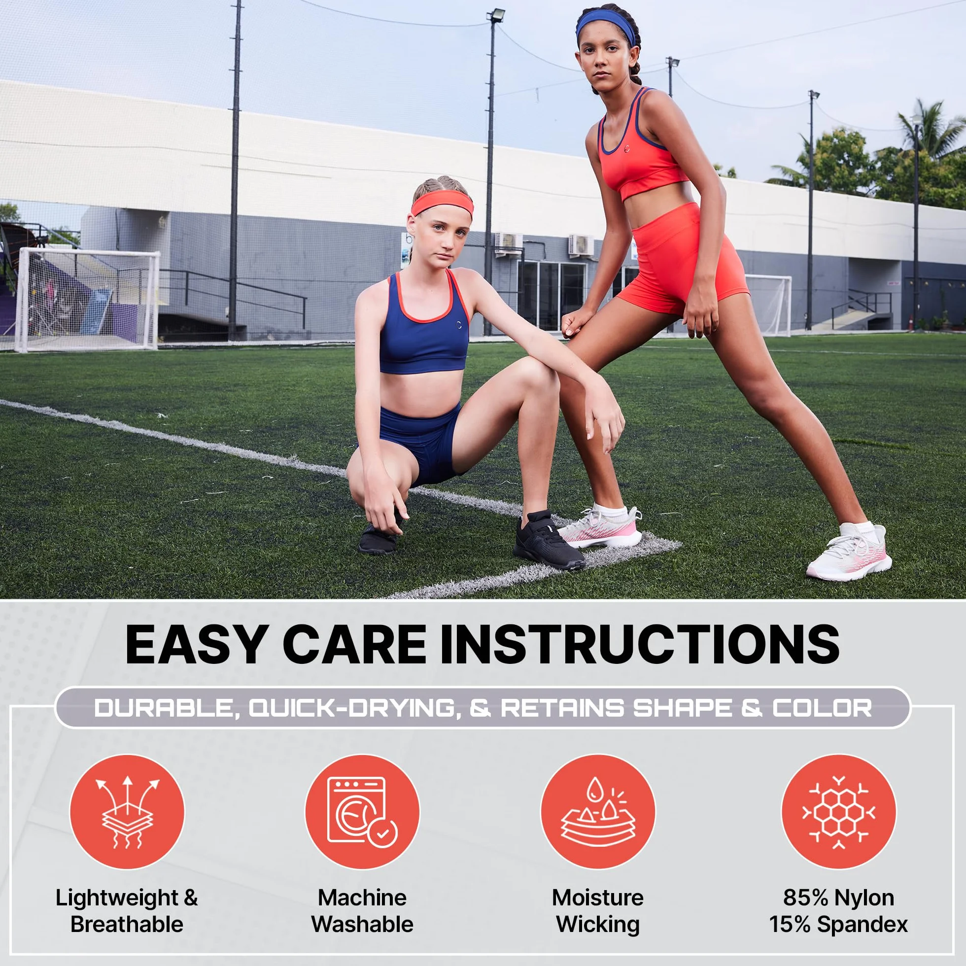Girls Clothing Athletic Sets Sleeveless Crop Tank Tops & Bike Shorts Cheer, Gymnastics, Volleyball Size 3-16 (5 Pcs)