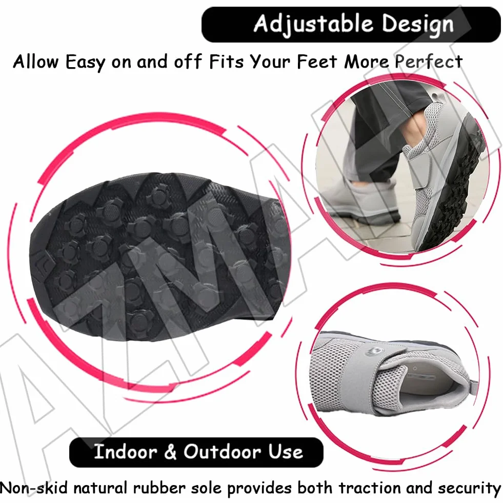 Zapatos ortopédicos Deportivos para Caminar Mujer Ancho Especial Diabéticos Gris 44 270mm