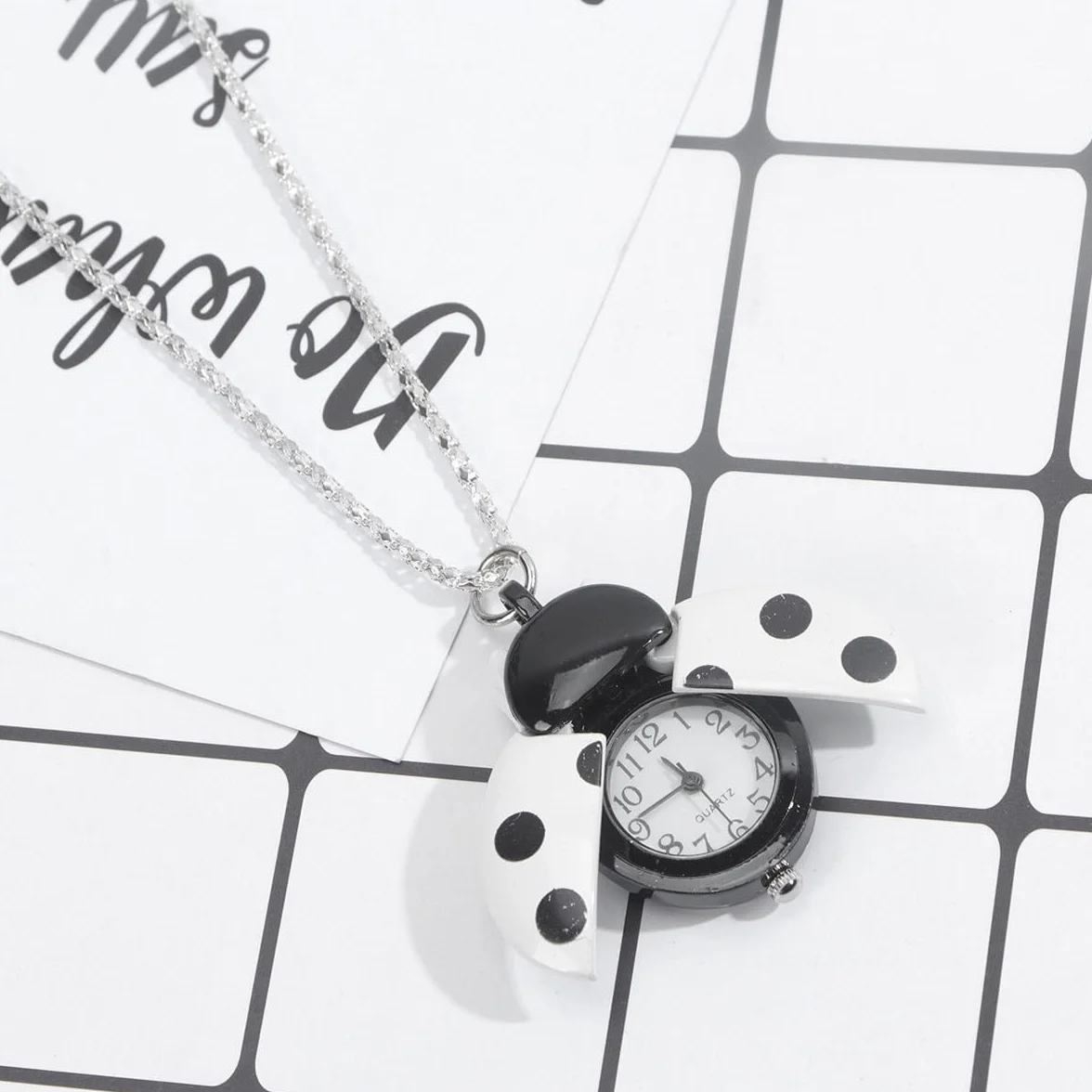 Reloj de Bolsillo Vintage Mariquita Aleación Cuarzo Retro