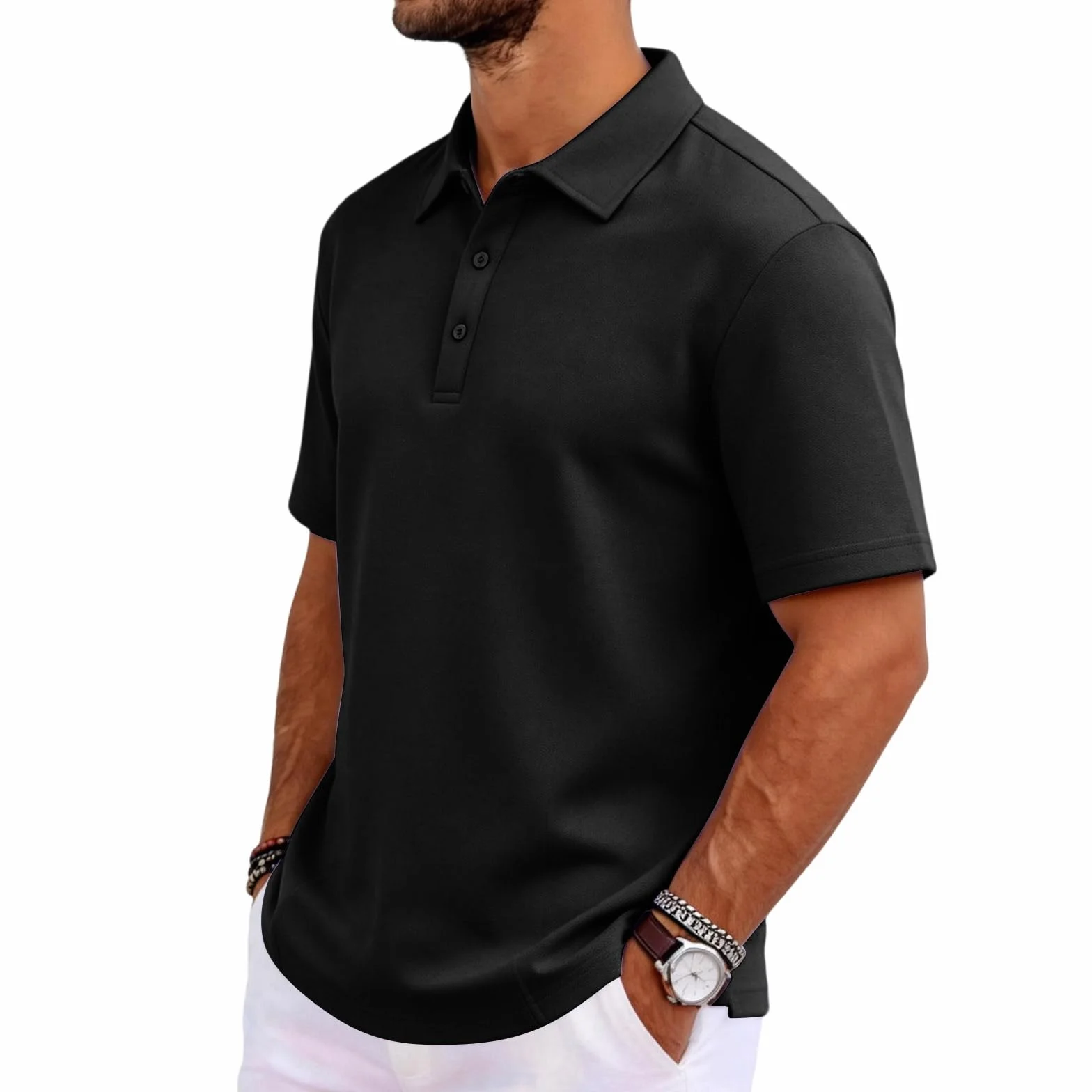 Polo Manga Corta Hombre Antisudor Verano Poliester Moda Golf