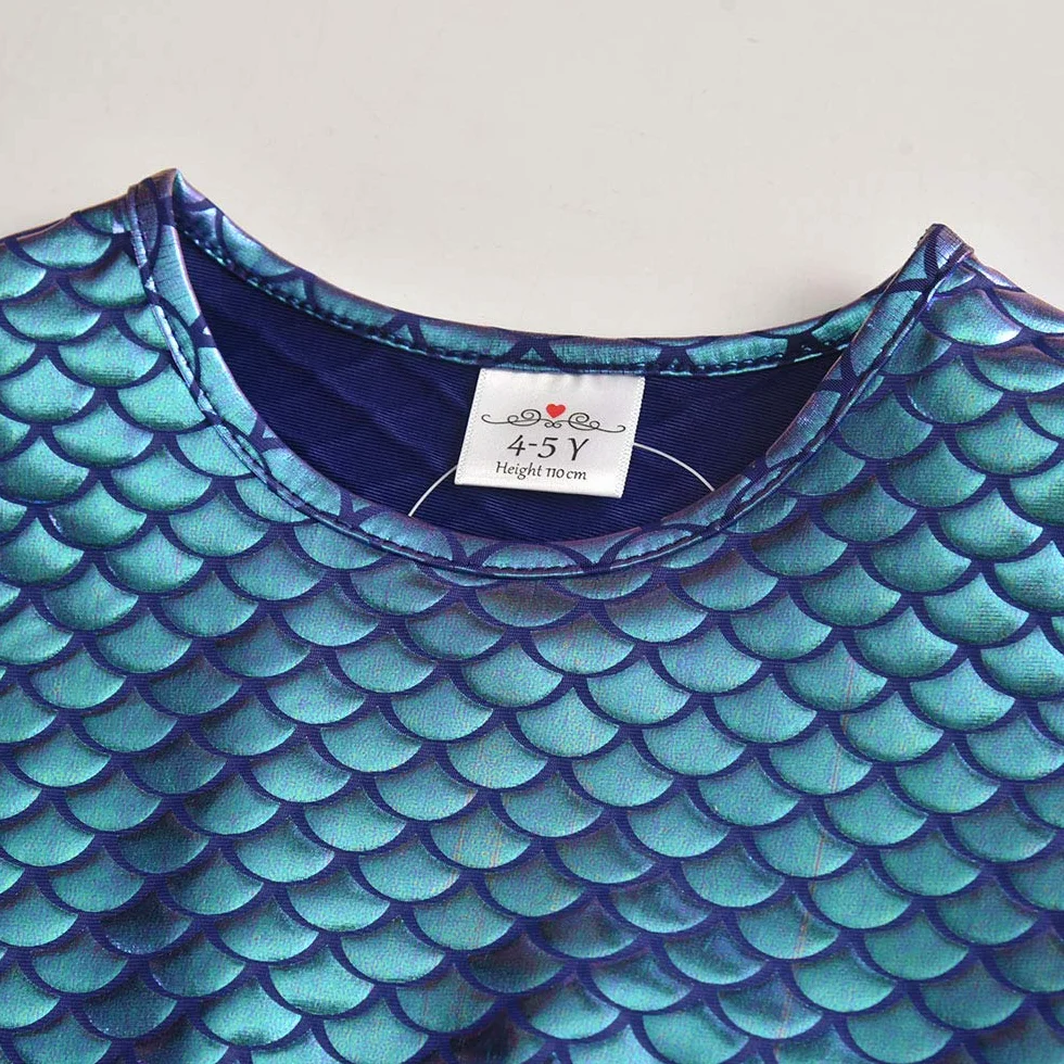 Vestido Sirena Princesa Manga Larga para Niñas 2-8 años