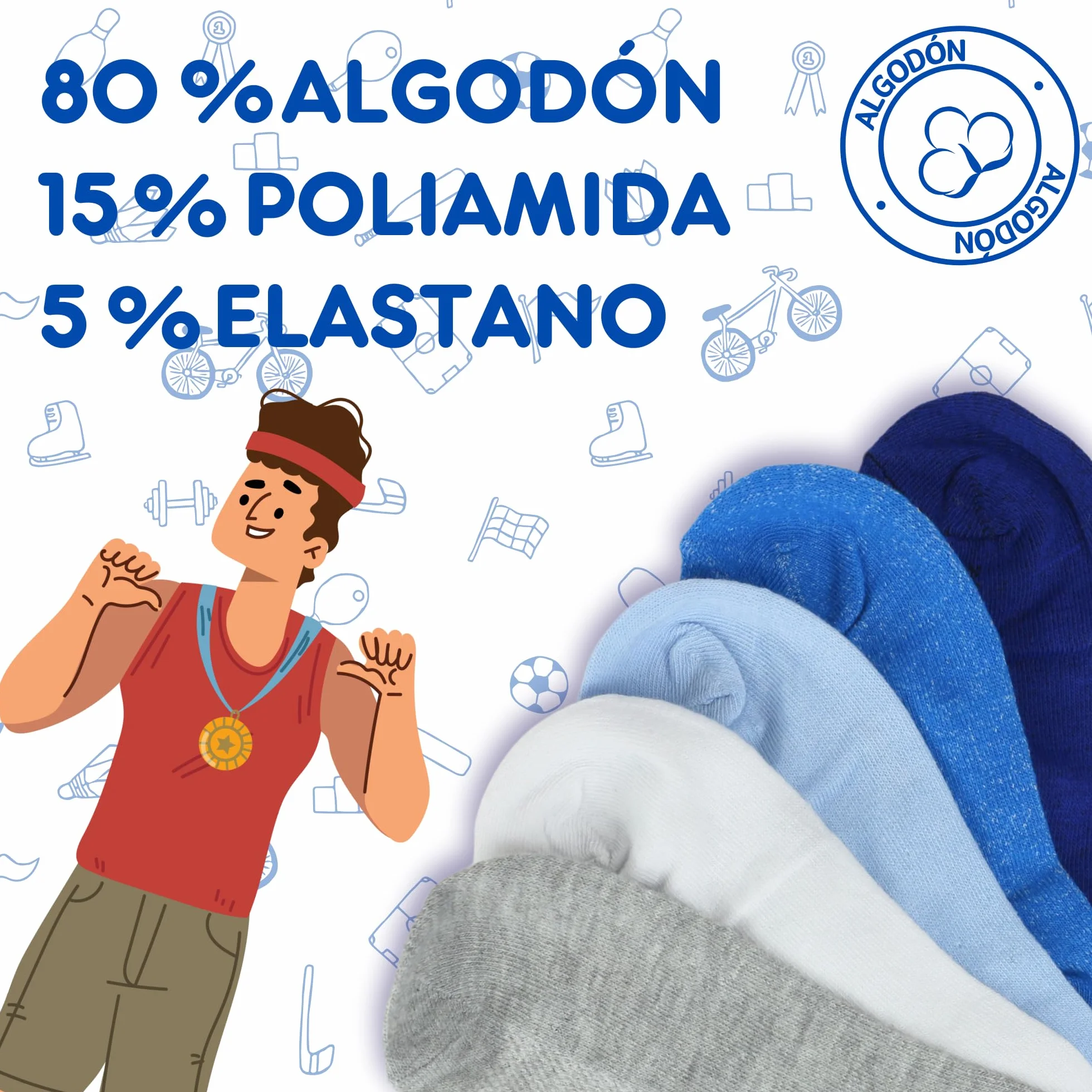 Calcetines cortos Niños Unisex 12 Pares Tejido de corte bajo y fino