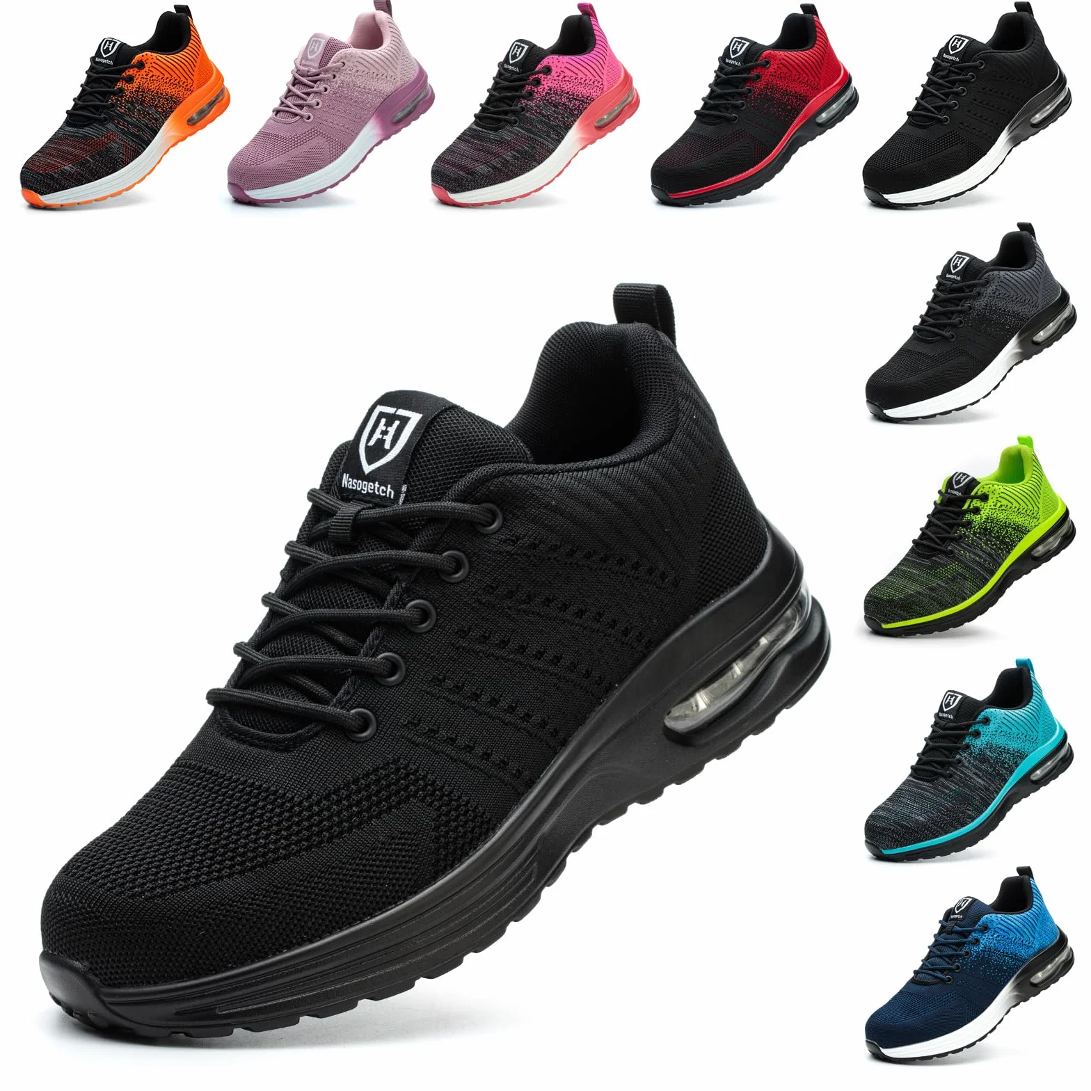 Baofular Zapatos de Seguridad con Punteras de Acero Transpirable Antideslizante