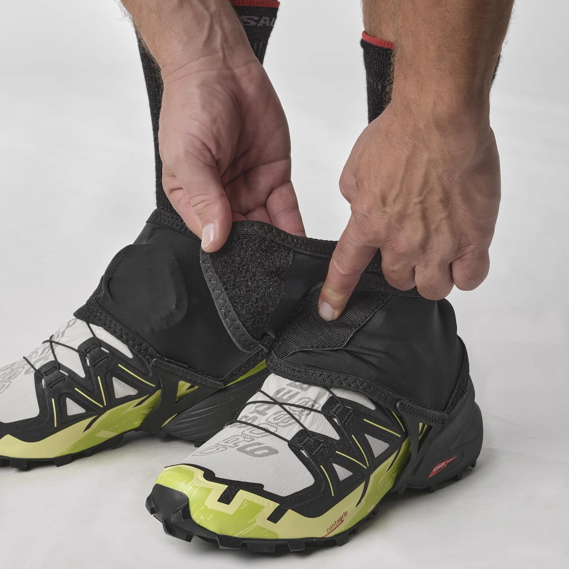 Salomon Polainas Trail Bajas: Uso Fácil Velcro, Protección Malla, Cobertura Tobillo, Correa Ligera para Escombros