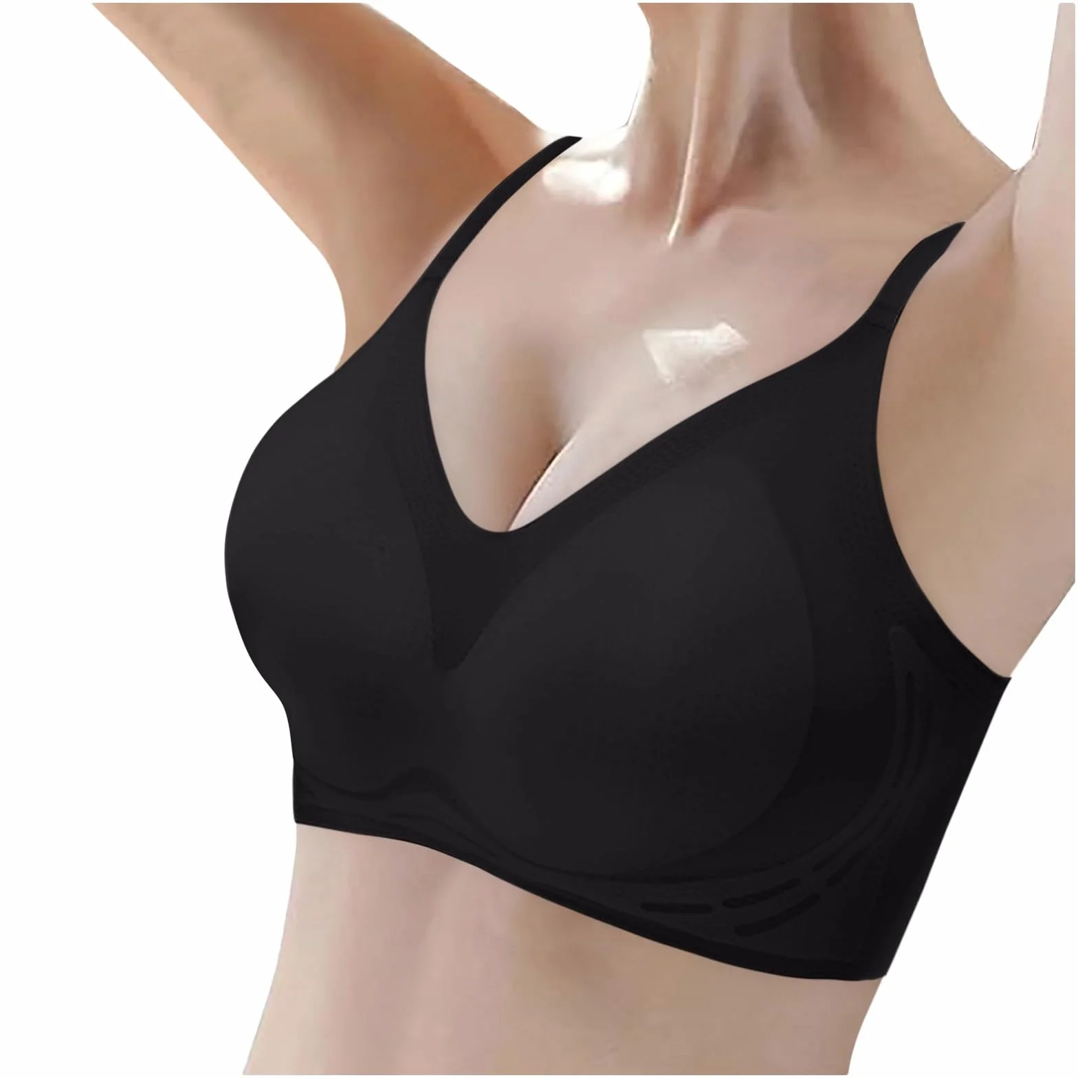 Cool Jelly Sujetador Antiarrugas Escote Push up para Mujer Seda de Hielo sin Costuras