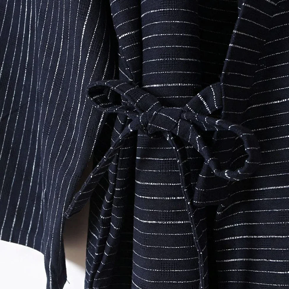 Kimono japonés para Hombre, Bata de algodón de Doble Gasa, Talla Grande