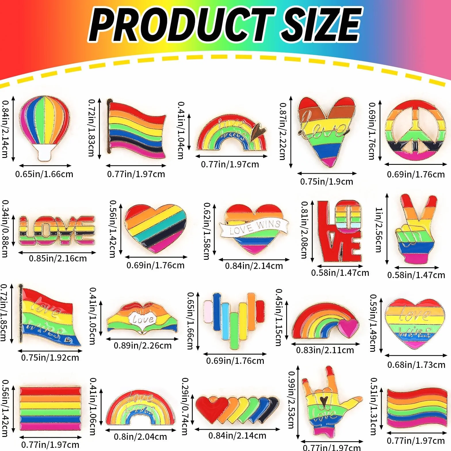 SANNIX 60 insignias esmaltadas LGBT diseño bandera corazón orgullo gay para ropa bolsos sombreros 20 estilos