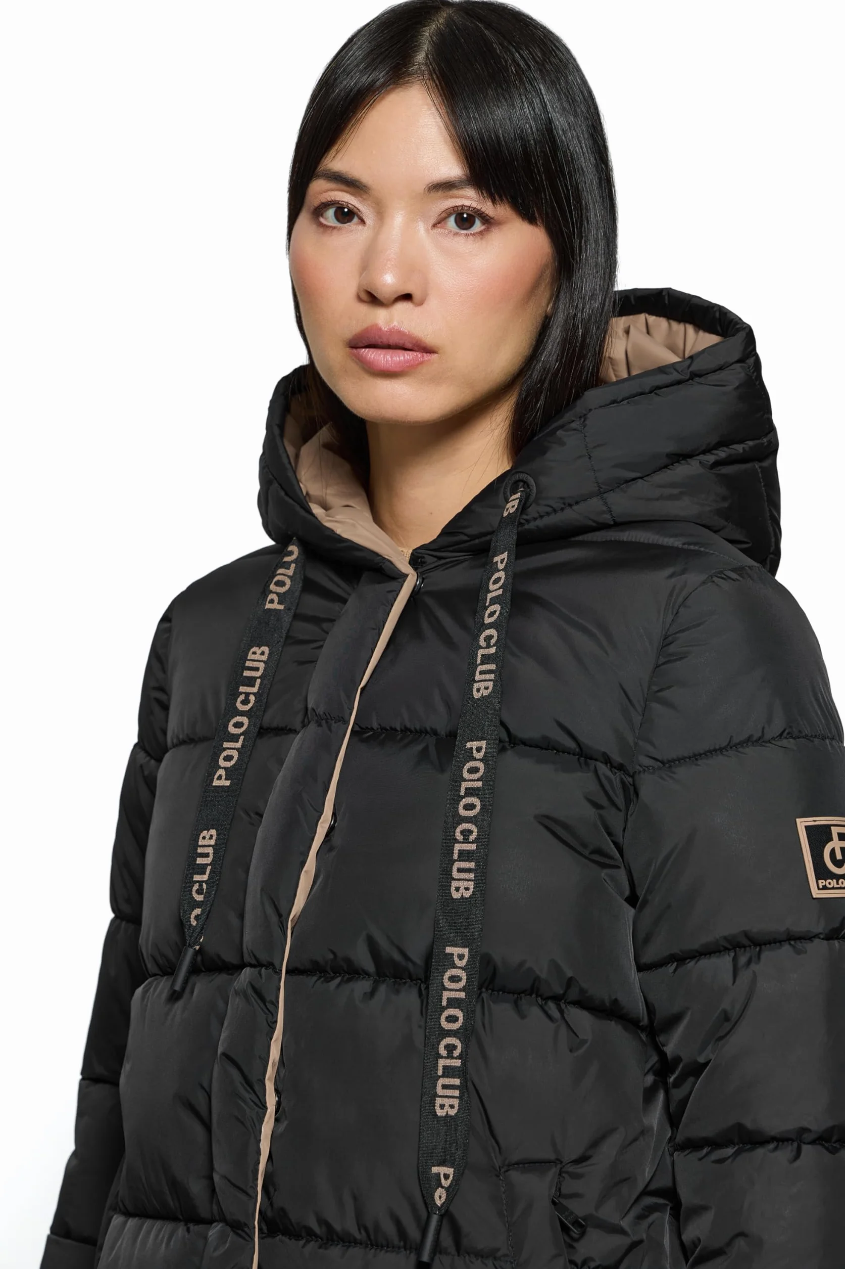 Polo Club Abrigo Reversible Mujer Capucha Fija Chaqueta Invierno