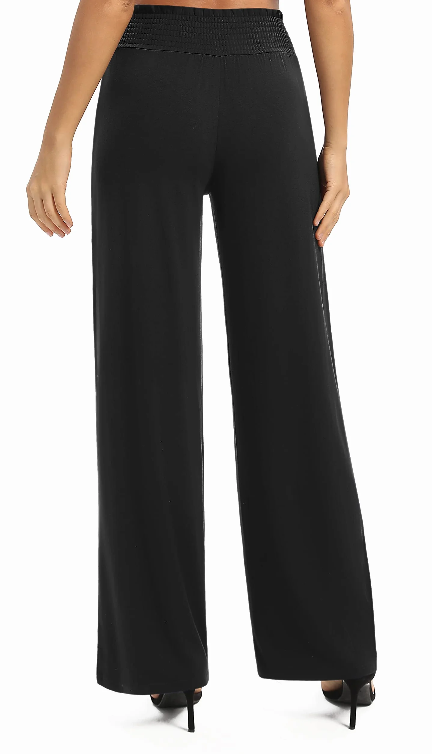 Pantalones Palazzo Pierna Ancha Elástico Cintura Yoga Mujer