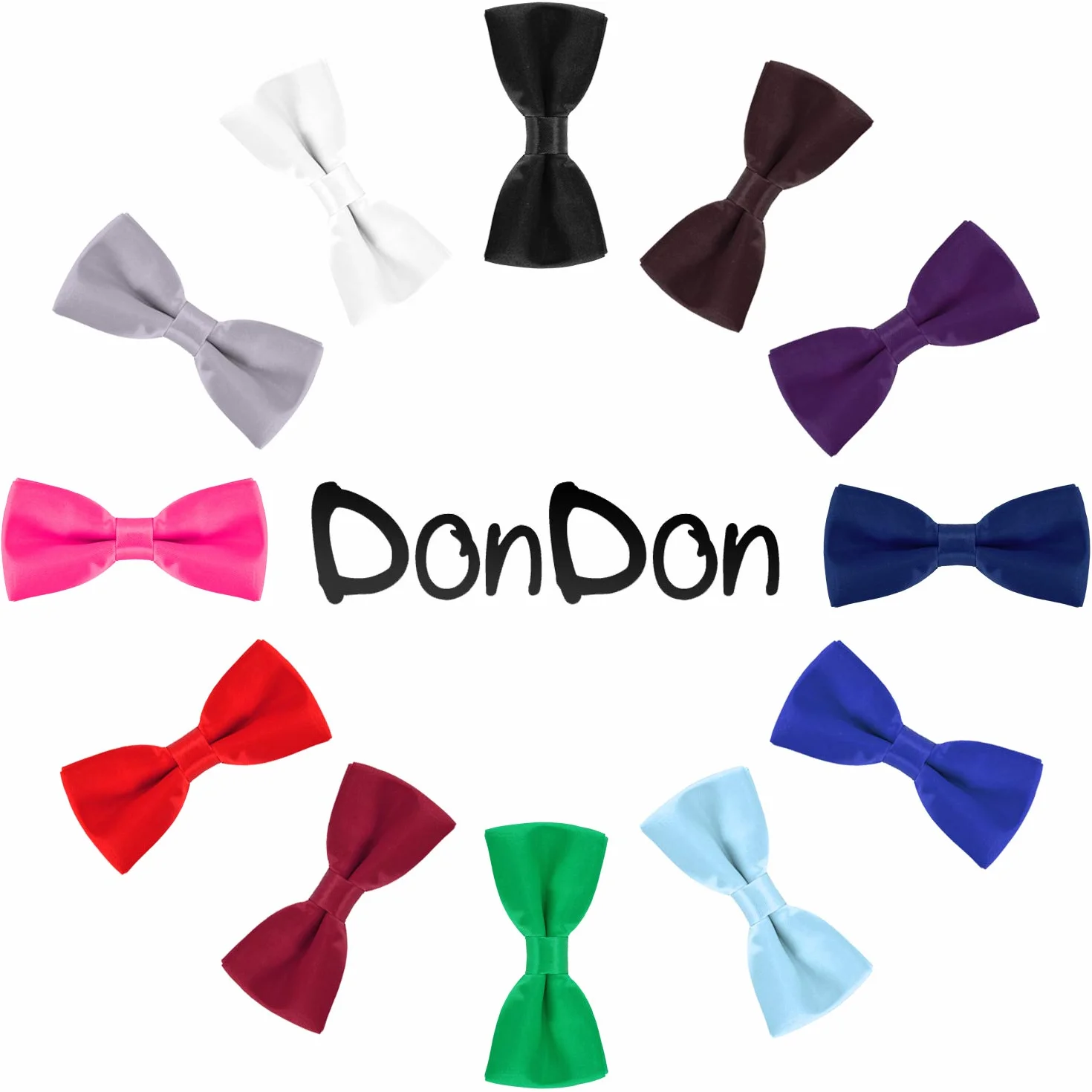 DonDon pajarita noble para niños combinada ajustable 9x4,5 cm brillada seda