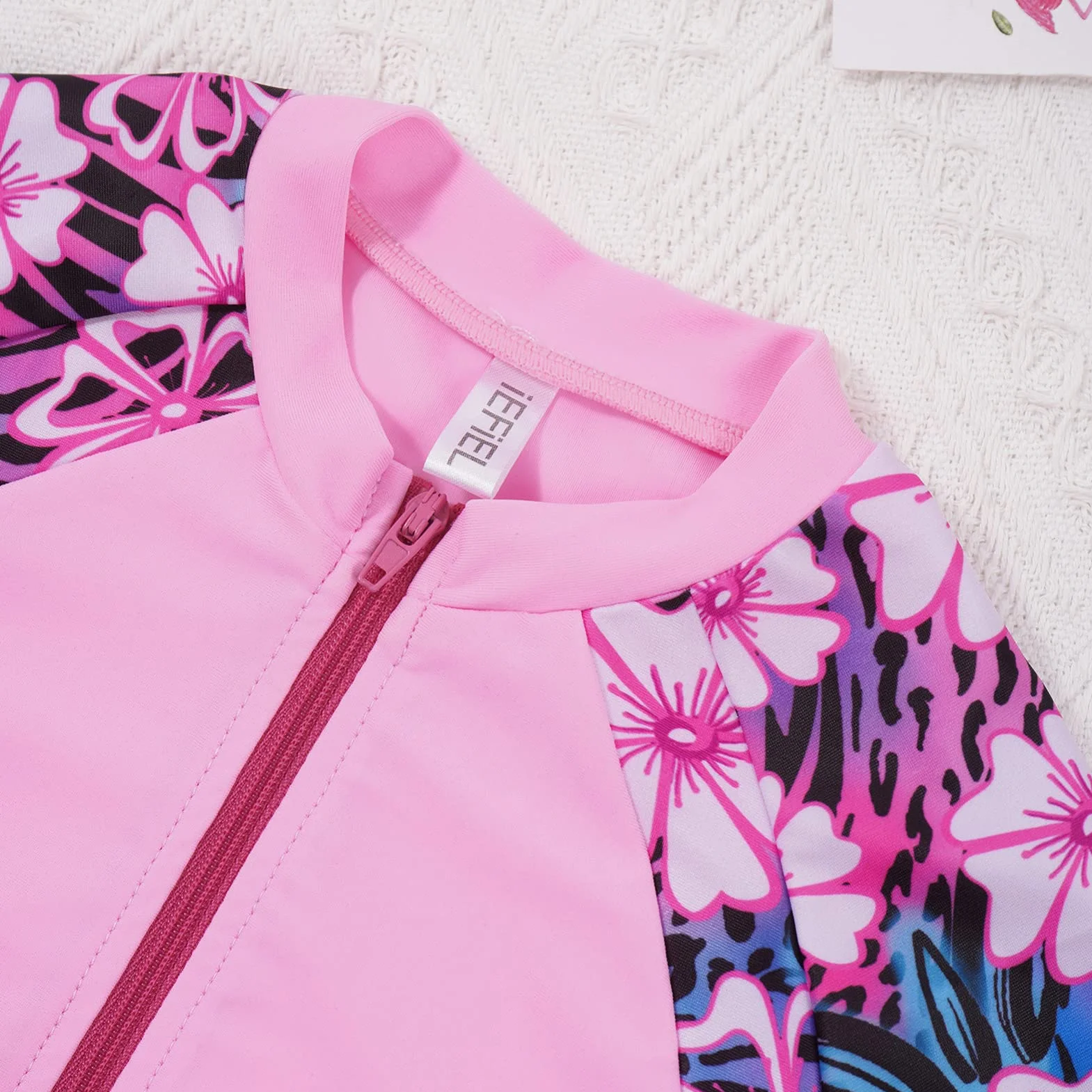 IEFIEL Traje de Baño 2 Piezas Niña Camiseta de Manga Corta y Pantalones Cortos Secado Rápido