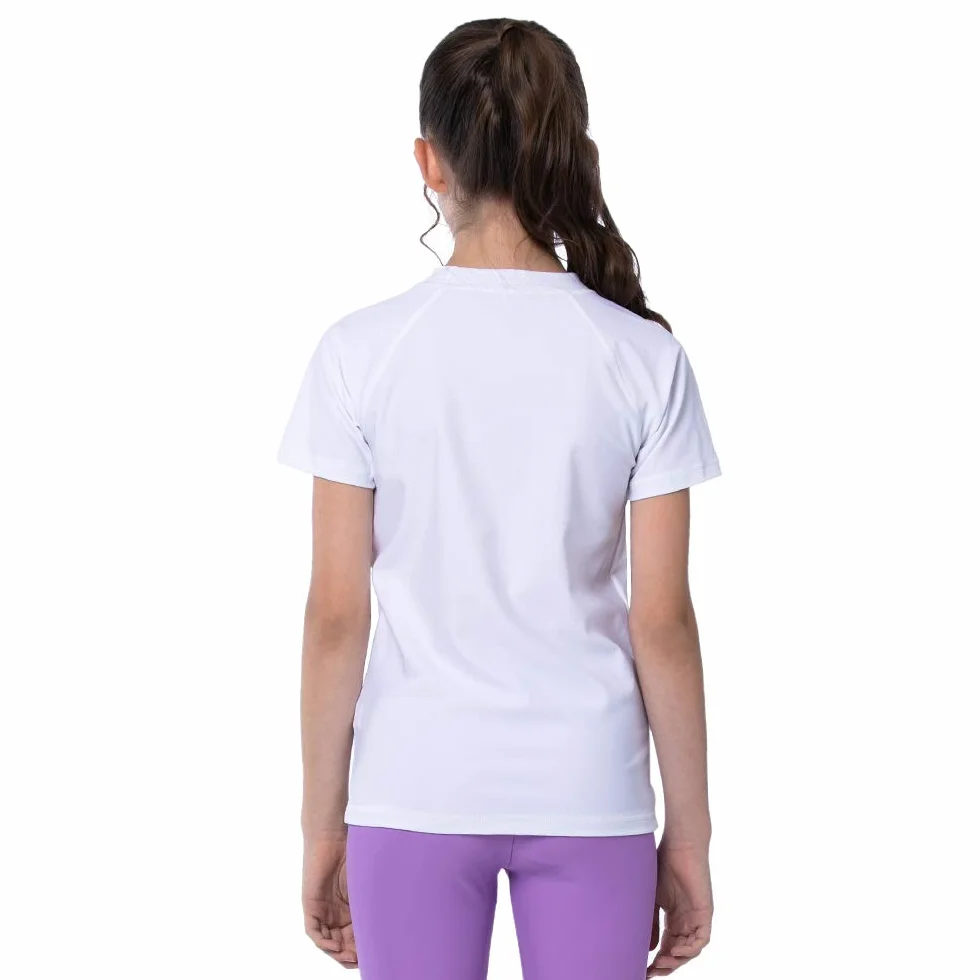 Camiseta Natación Protección Solar Niñas Traje Baño Manga Corta Rashguard Surf 4-14 años