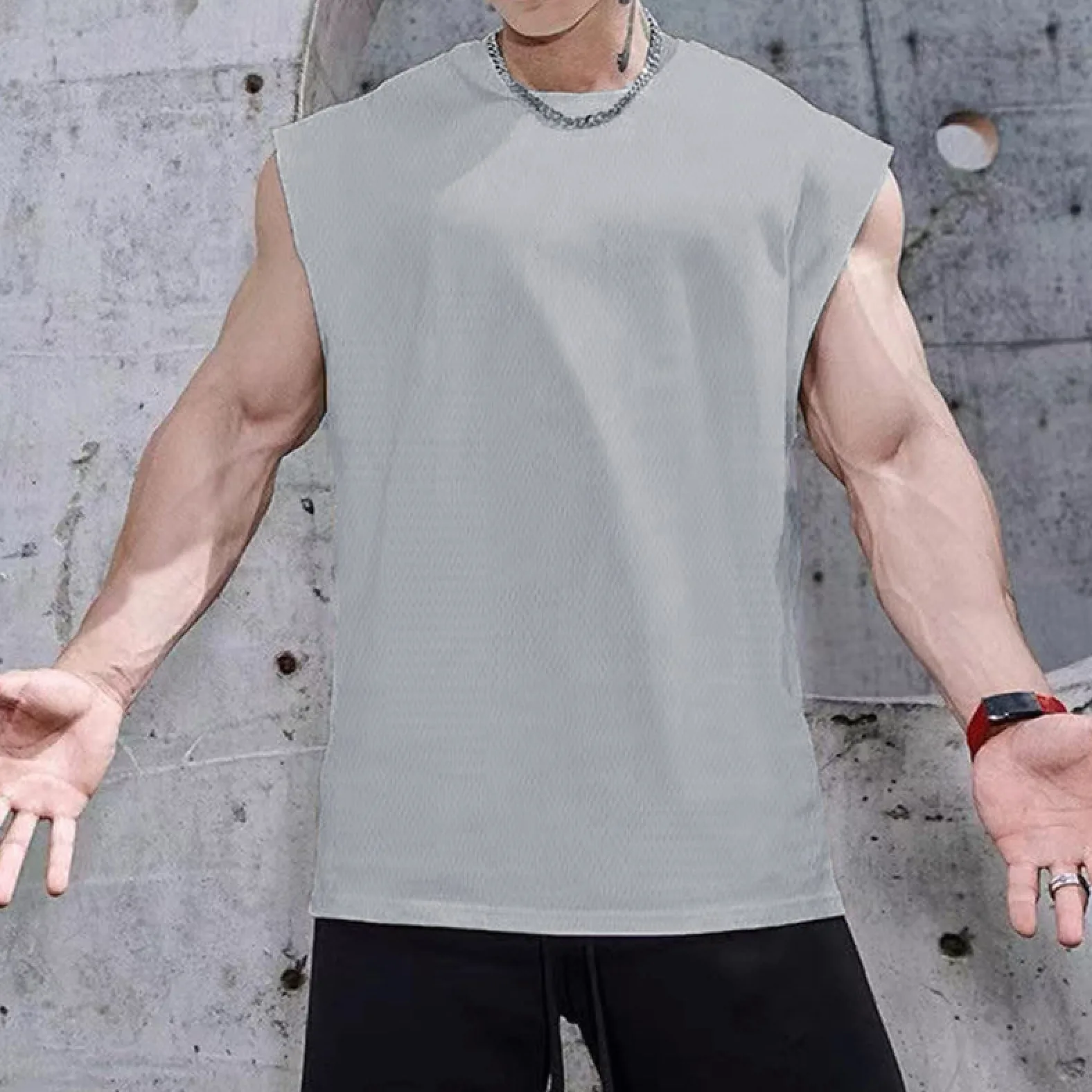 Ropa De Yoga Ropa De Deporte Ropa Deportiva Chándales Deportivo Ropa De Gimnasio De Malla Lisa Para Hombre, Camiseta Sin Mangas Con Tirantes De Culturismo, Camiseta Sin Mangas De Secado Rápido, Chalec