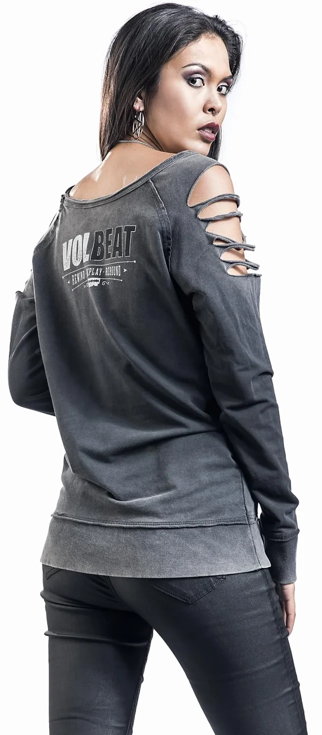 Volbeat Bandana Skull Sudadera Gris Mujer