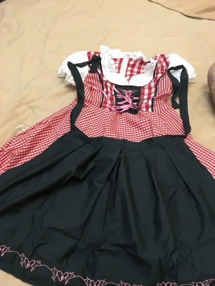Dirndl Midi con Delantal para Señoras Blusa Tradicional Incluida Vestido de Traje Típico Oktoberfest