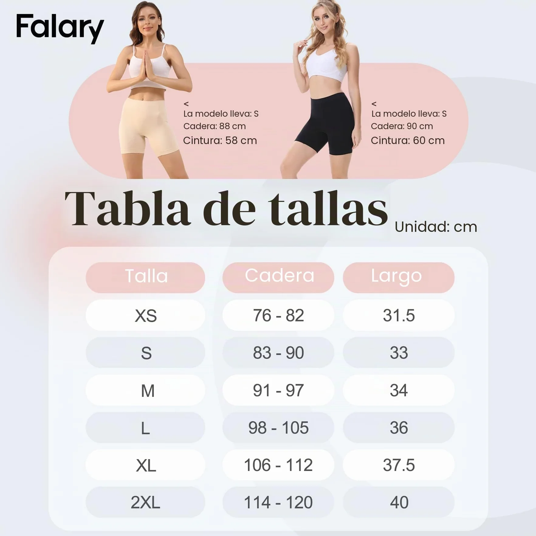 FALARY Legginsy damskie boxer pack 3 szt. czarny beż biały XS-2XL