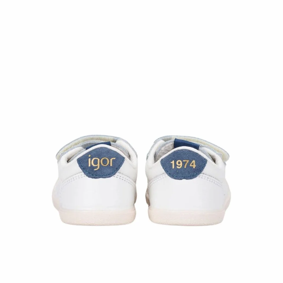 IGOR Deportivo COLEGIAL Tennis Cierre VELCROS Blanco-Jeans