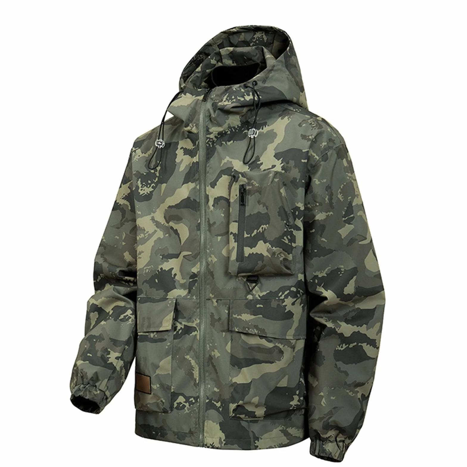 Chaqueta de trabajo softshell camuflaje cortavientos hombre militar ligera con capucha