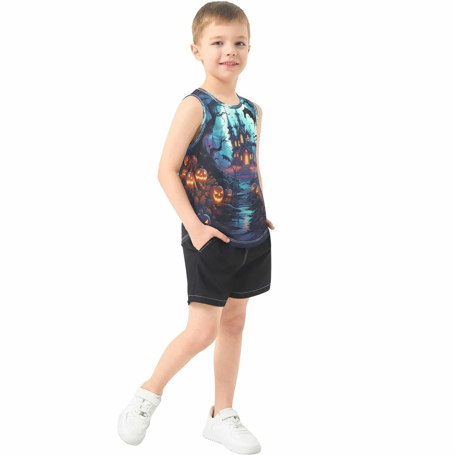 Bosque Oscuro Halloween Camisetas Sin Mangas Tank Top para Niños Jóvenes