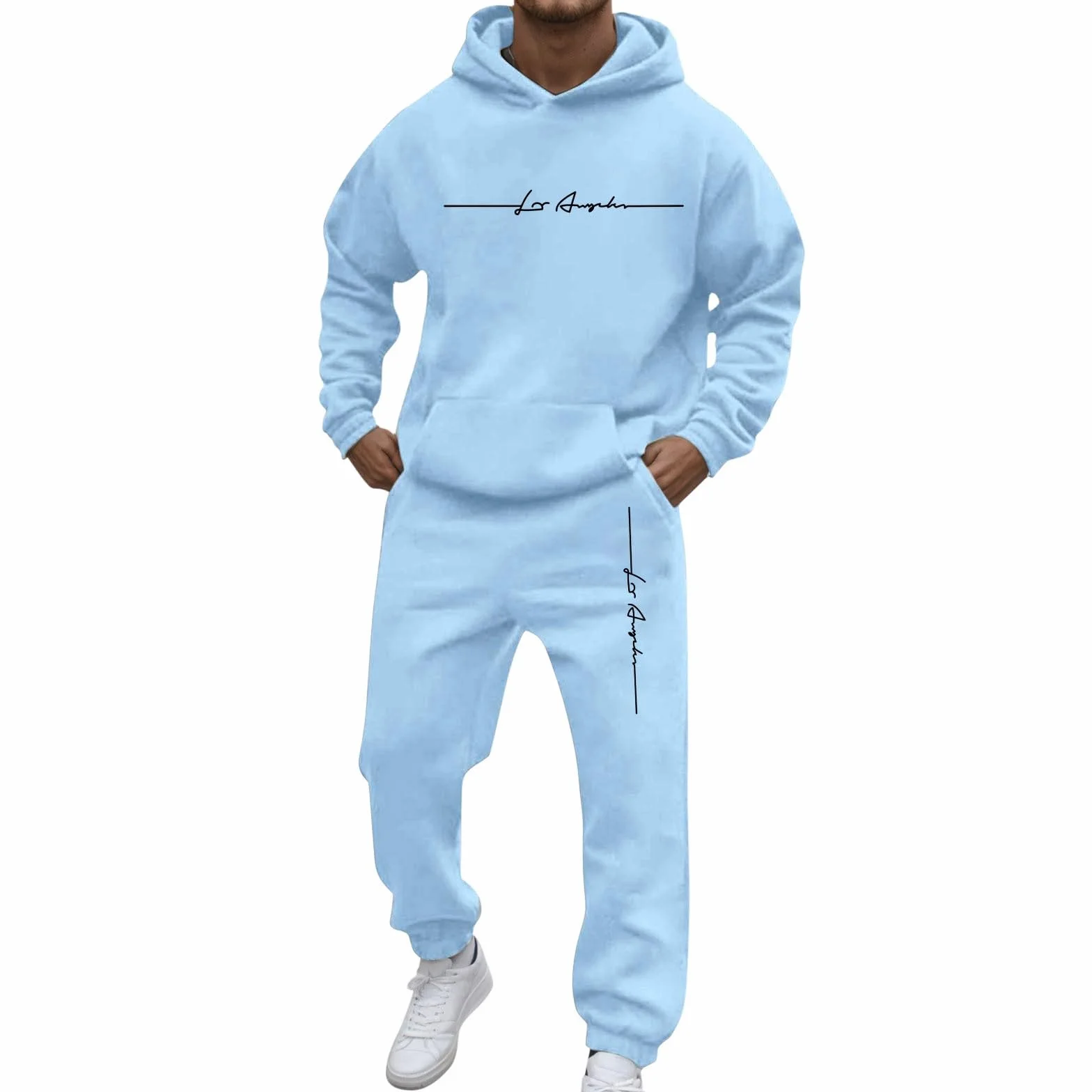 Chándal para hombre Y2K hip hop 2 piezas sudadera con capucha pantalones deportivos