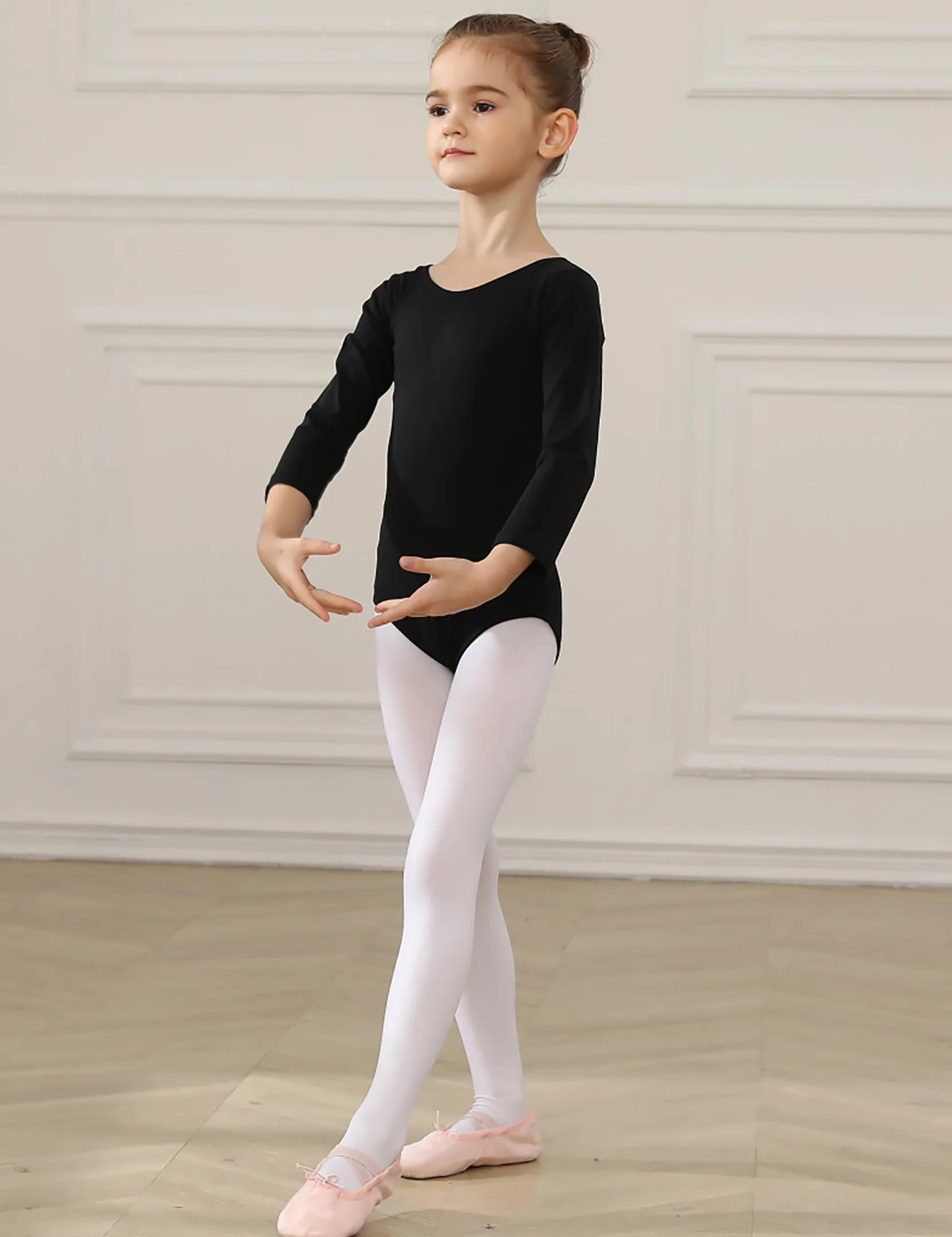 HIPPOSEUS Maillot de Ballet Mangas Larga para Niña Leotardos Danza Clásico Gimnasia Ritmica