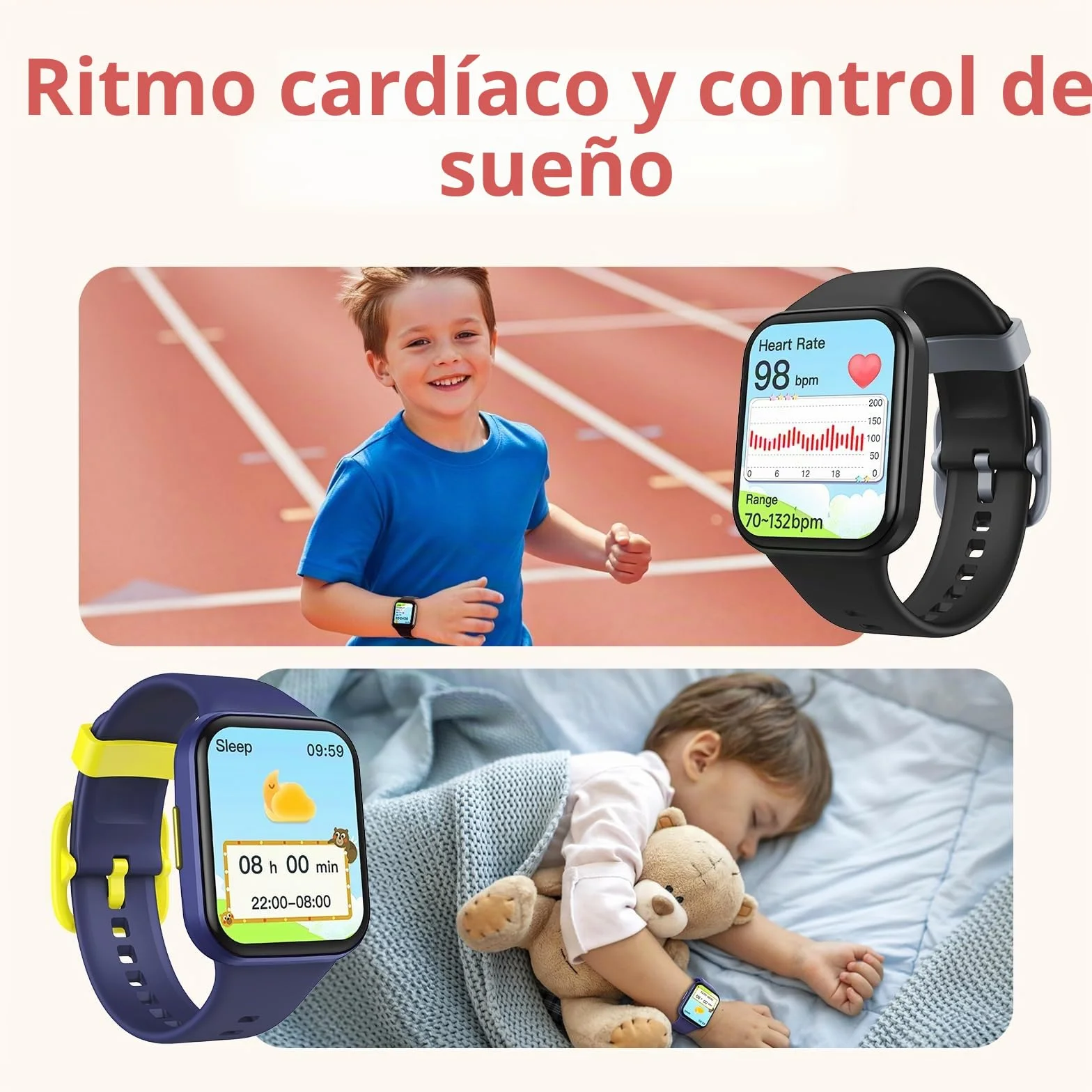 Parsonver Reloj Inteligente para Niños Smartwatch con 20 Deportivos Monitor Sueño Frecuencia Cardíaca IP68 Impermeable 1.69" Azul