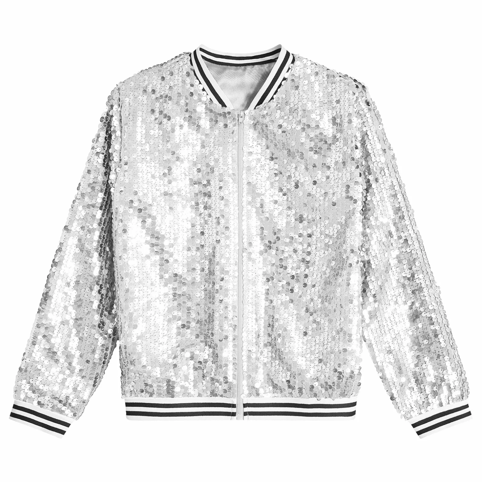 Renvena Chaqueta de béisbol para niña, bomber, informal, blazer brillante