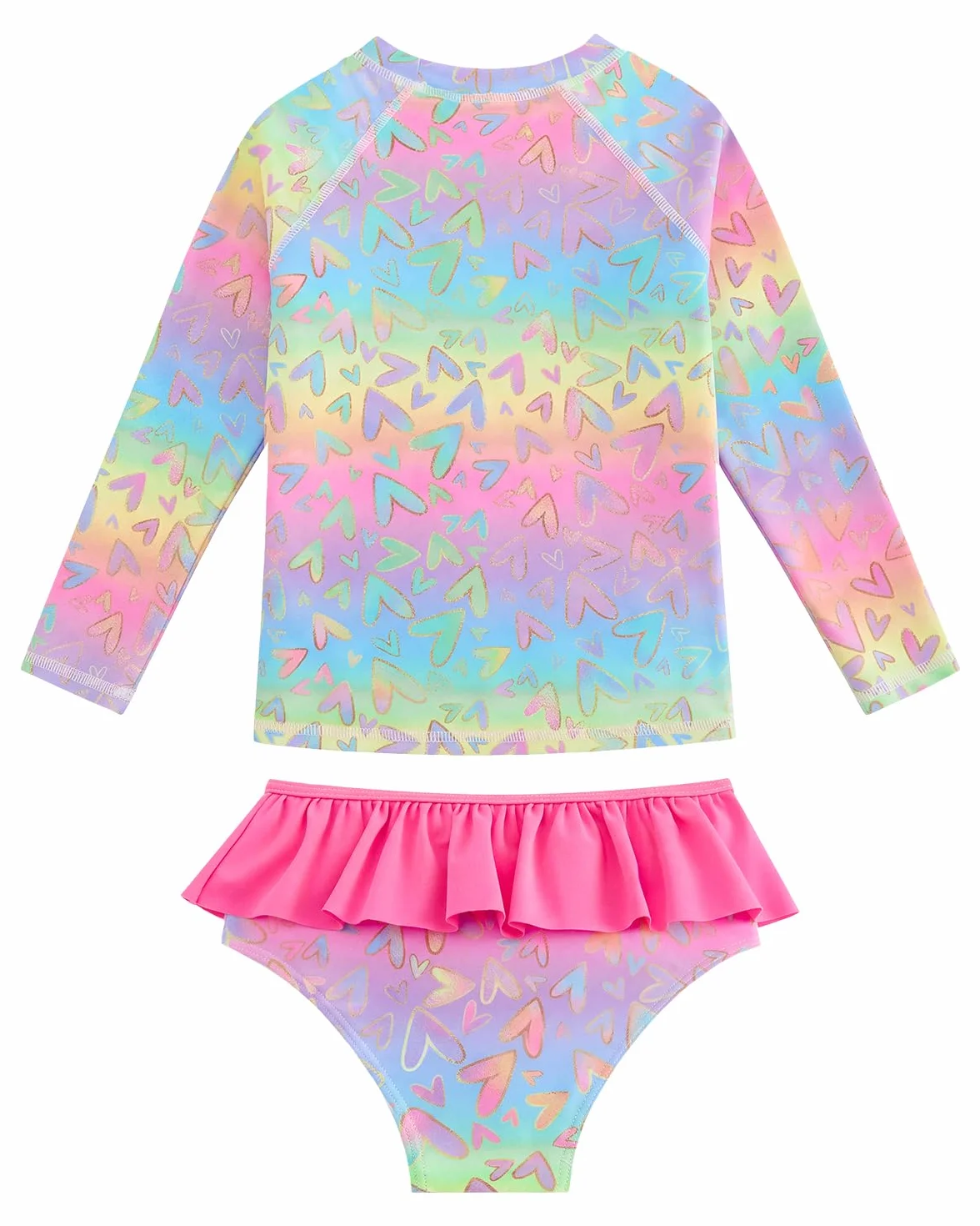 Bañador Niña Dos Pieza Manga Larga UPF 50+ Proteccion Solar Natacion Playa