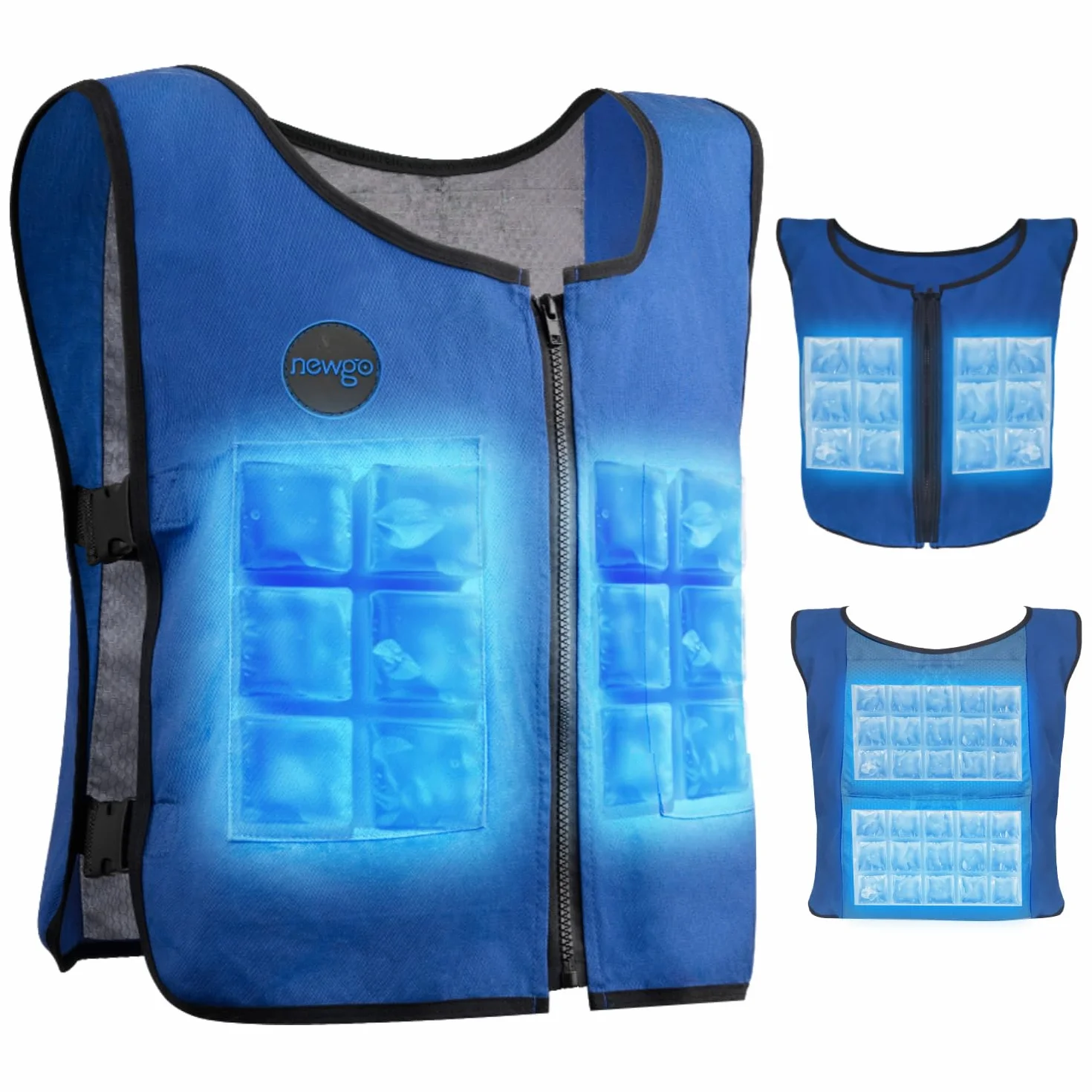 NEWGO Chaleco de hielo enfriamiento rápido ajustable con bolsillo para hombre mujer