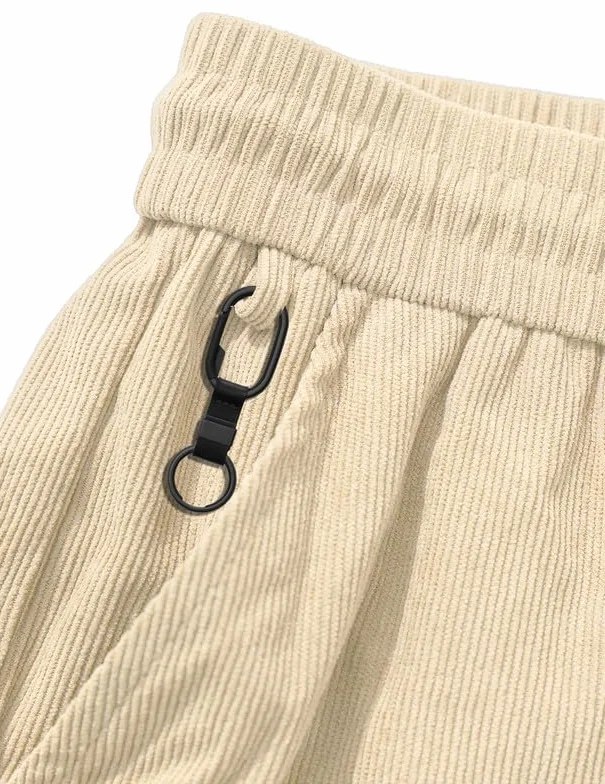 Pantalones Cortos Hombre Algodón Verano Cordón Elástico Casual Shorts con Bolsillos