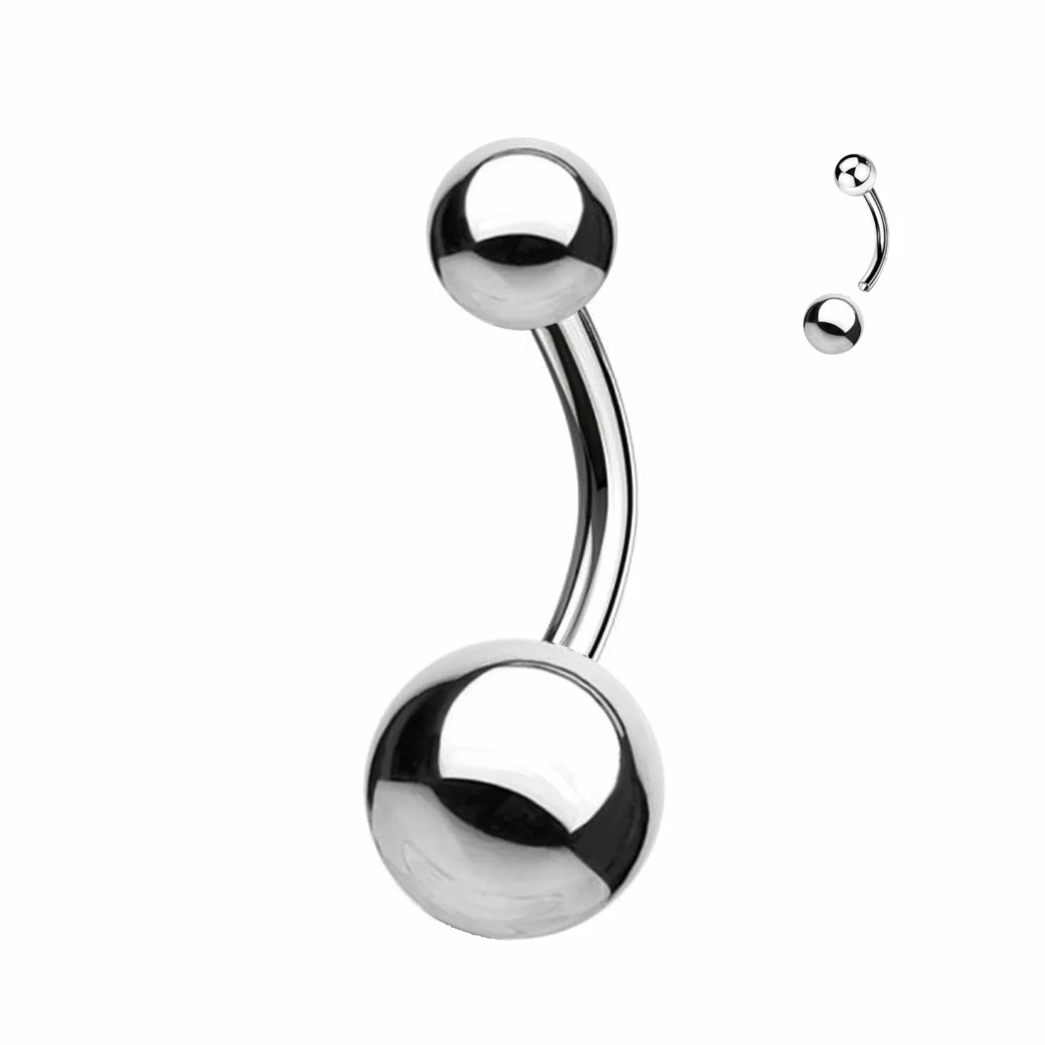 WARRIOR Piercing Ombligo ESTÉRIL Acero Quirúrgico 316 L Banana Classic Basic