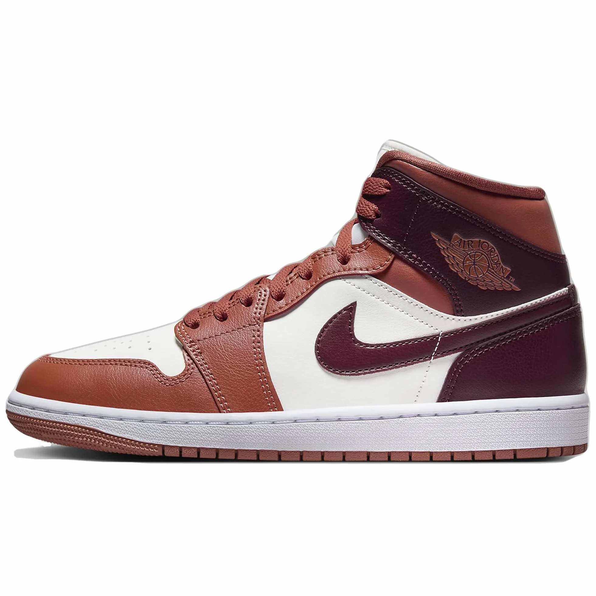 Nike Air Jordan 1 Mid Mujer Dusty Peach Night Maroon Sail White EU 38