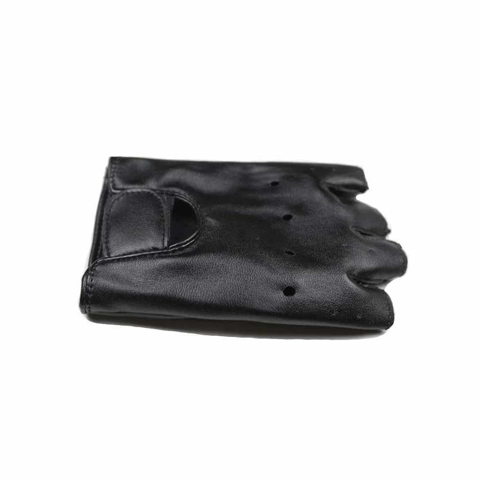 Long Keeper Guantes sin Dedos de Cuero PU para niños 4-11 años