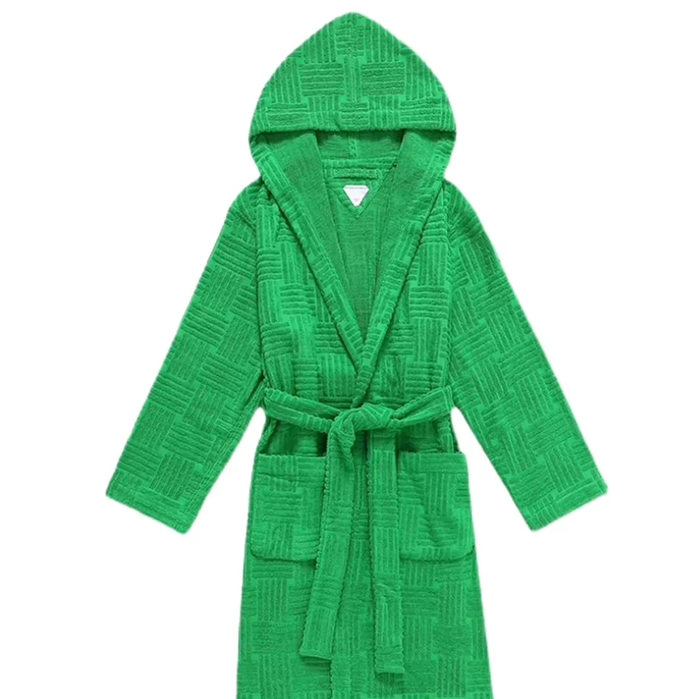 Albornoces De Felpa para Mujer, Hombre, Algodón, con Capucha, Bata De Toalla, Abrigos De Casa Suaves Y Esponjosos, Batas De Baño, Pijamas De Una Pieza con Bolsillos Delanteros, Manga Larga