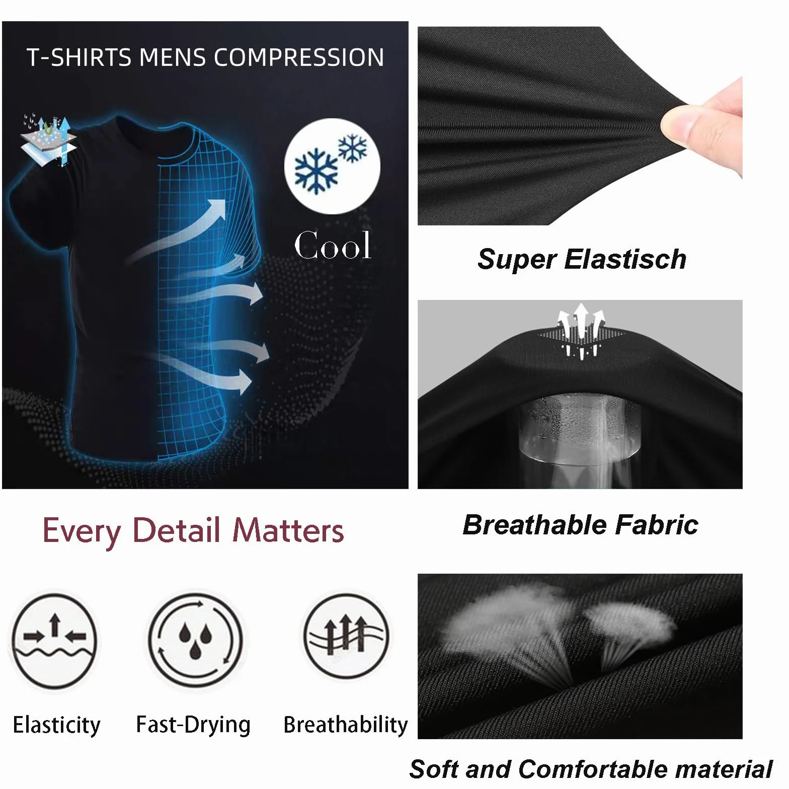 Camiseta Deportiva Hombre Manga Corta Secado Rápido Ropa Fútbol Correr Gimnasio Transpirable Cómoda